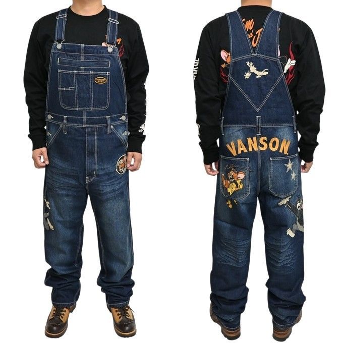 VANSON　オーバーオール　2XL　つなぎ　トムとジェリー VANSONオーバーオール2XLつなぎトムとジェリー