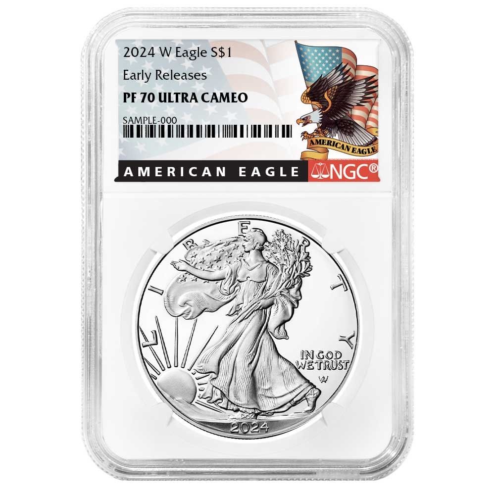 2024-W プルーフ 1ドル アメリカン シルバー イーグル NGC PF70UC ER