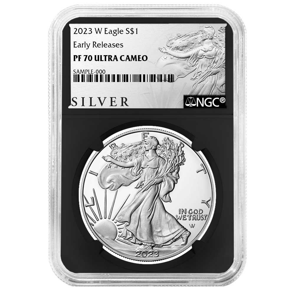 2023-W プルーフ 1ドル アメリカン シルバー イーグル NGC PF70UC ER