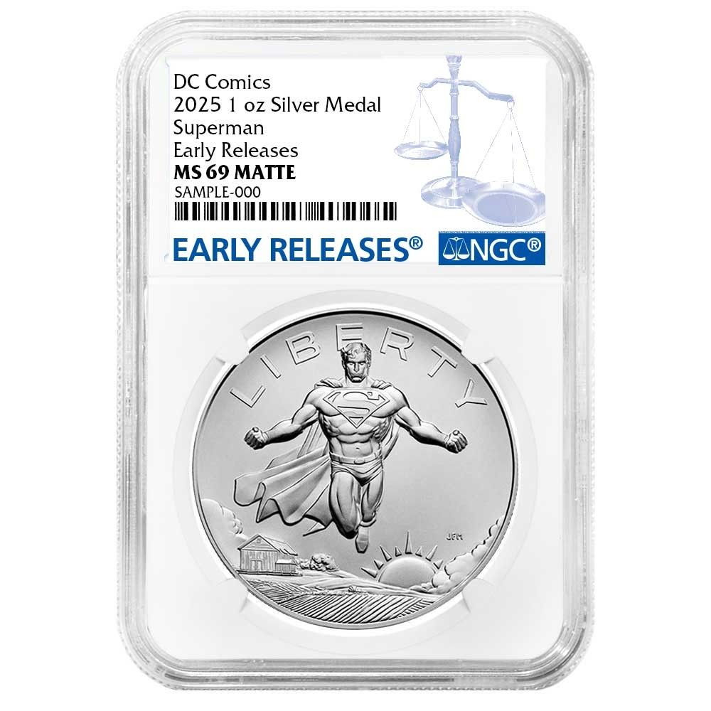 2025年 スーパーマン DCコミックス 1オンス シルバーメダル NGC MS69