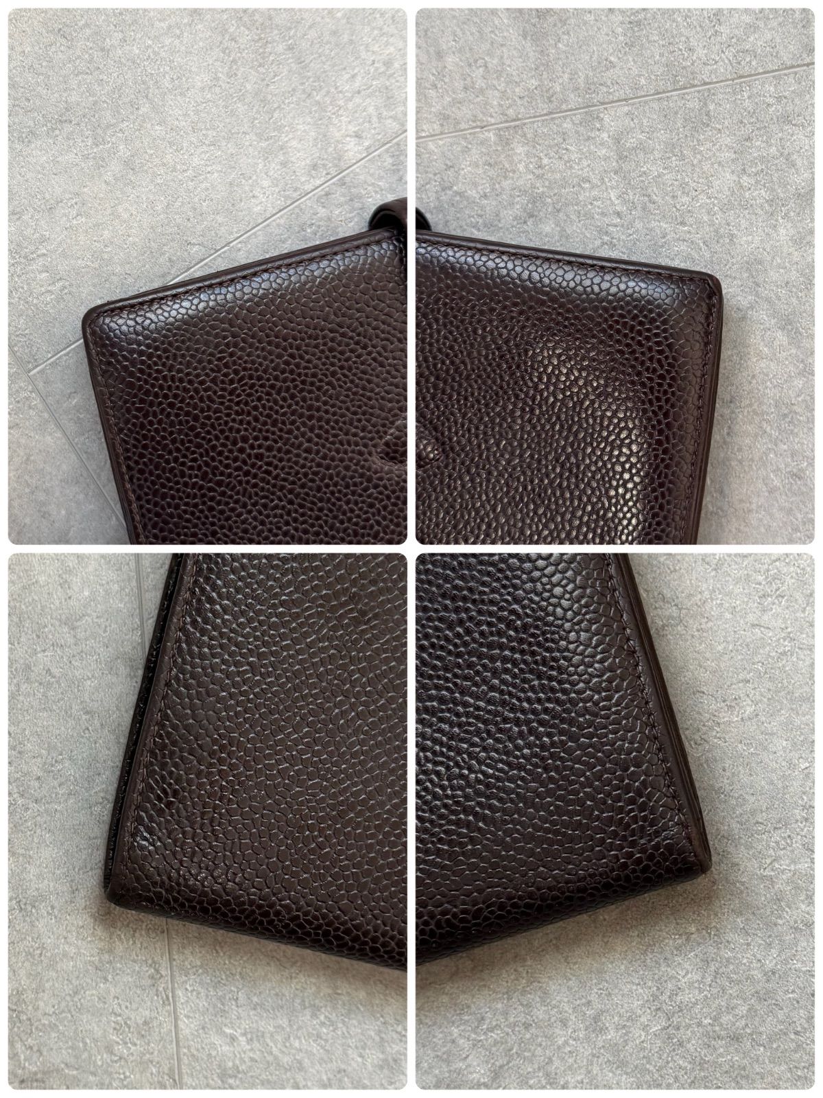 美品 CHANEL シャネル キャビアスキン ココマーク デカココ がま口 二