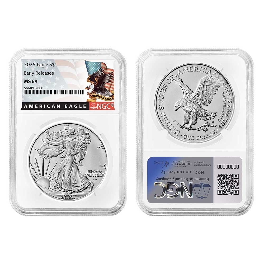2025年 1ドル アメリカン シルバー イーグル 3枚セット NGC MS69 ER