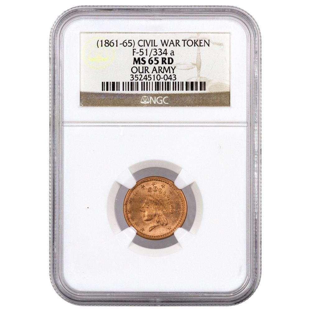 1861-1865) アメリカ陸軍南北戦争トークン NGC MS65 RD ストーリー保管