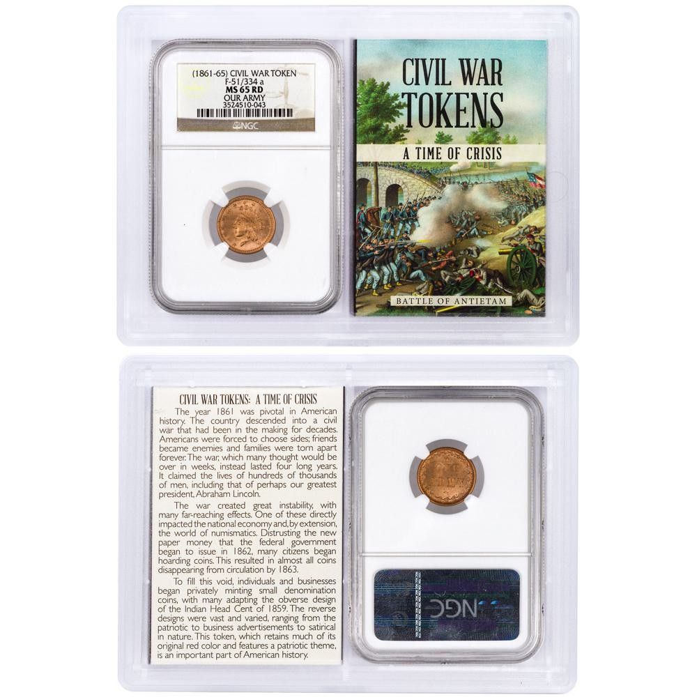 1861-1865) アメリカ陸軍南北戦争トークン NGC MS65 RD ストーリー保管