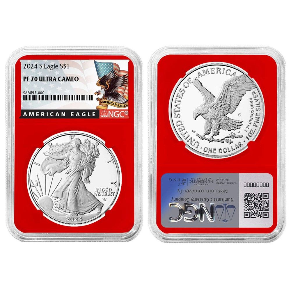 2024-S プルーフ $1 アメリカン シルバー イーグル 3枚セット NGC