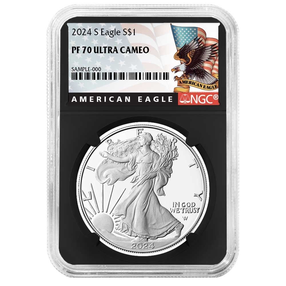 最新作　2024 NGC MS-70 イーグル銀貨　ブラウンラベル 2024年 1ドル アメリカン シルバー イーグル NGC MS70 ブラウンラベル