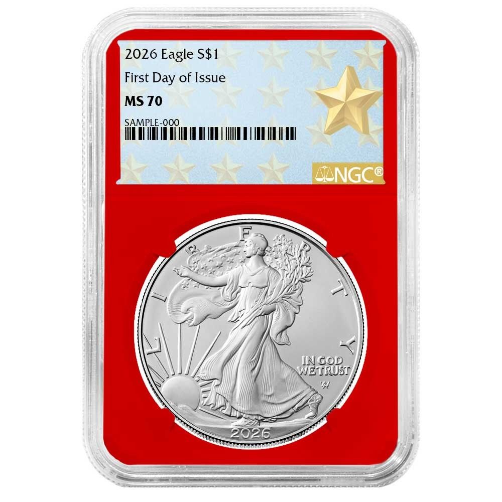 2026年 1ドル アメリカン シルバー イーグル NGC MS70 FDI ウェスト