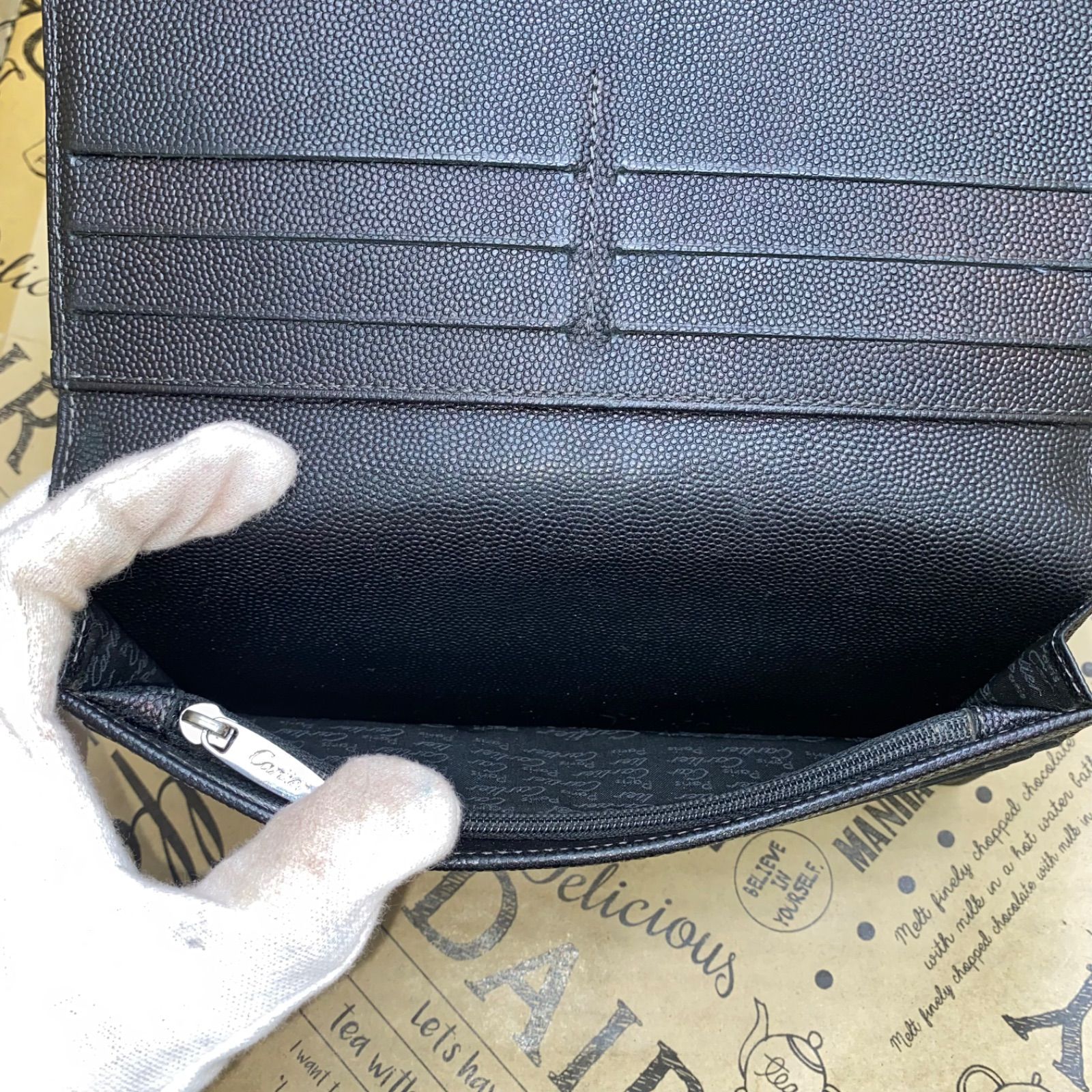 カルティエ 長財布 2つ折り 革 黒 カード 札入れ FZ382 - メルカリ