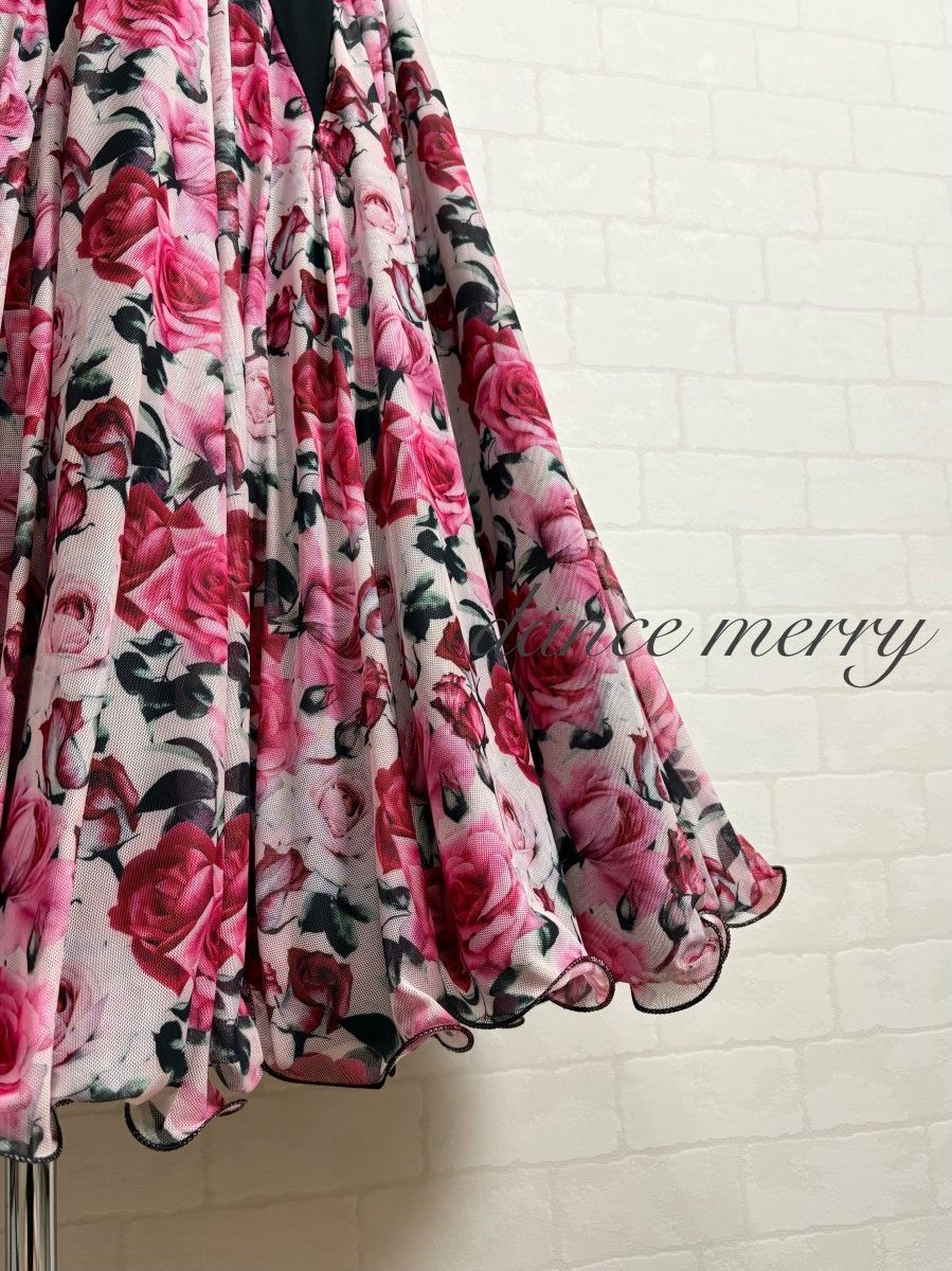 新品 豪華 社交ダンス スカート 黒 ピンク 白 ワルツ タンゴ 衣装 2015