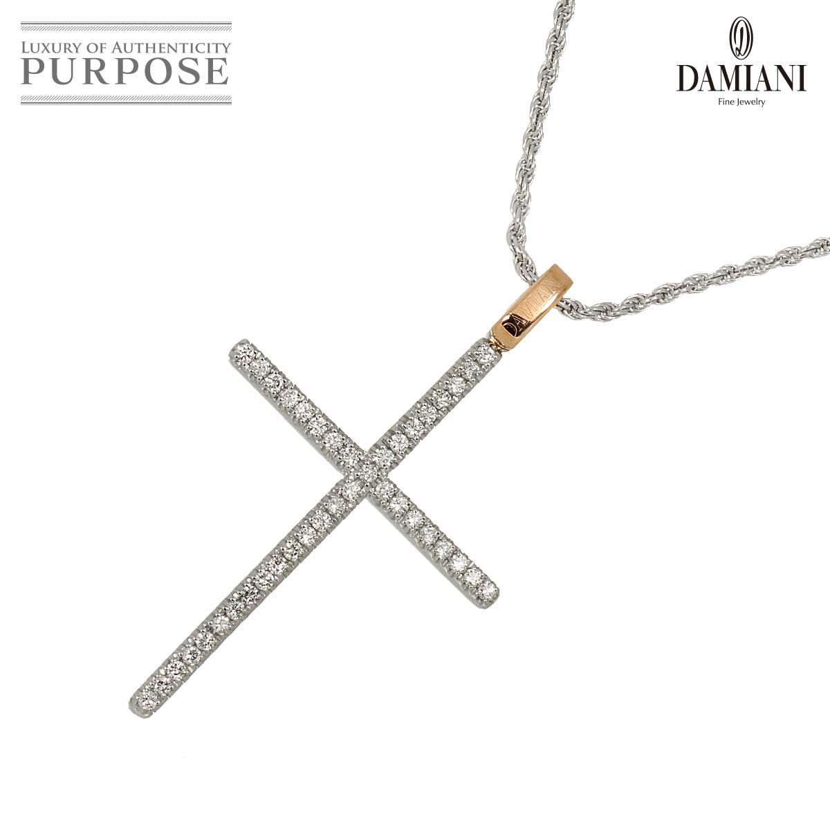ダミアーニ DAMIANI ミステリー クロス ダイヤ ネックレス 47cm K18 WG