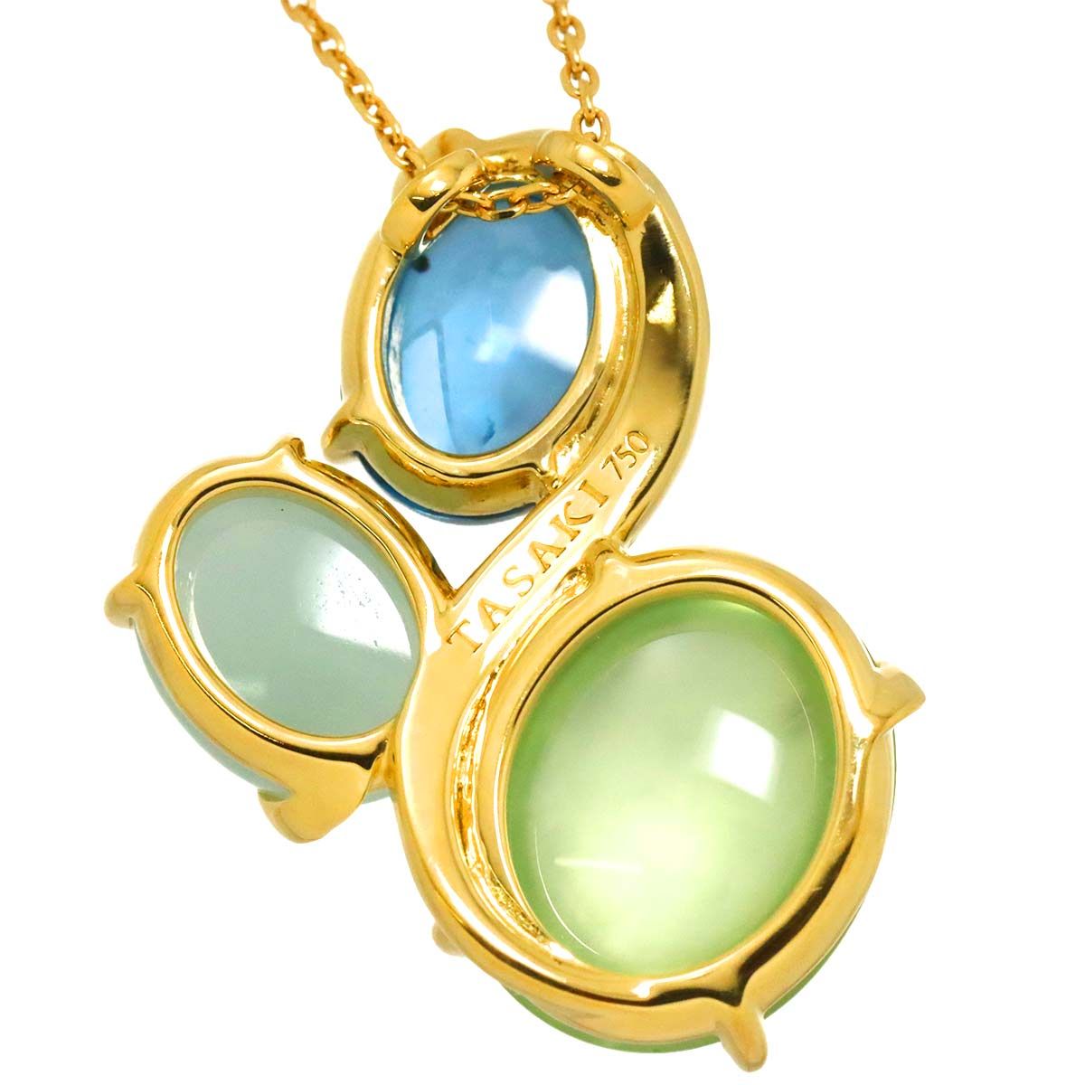 タサキ TASAKI プレナイト ブルートパーズ クォーツ ネックレス 50cm