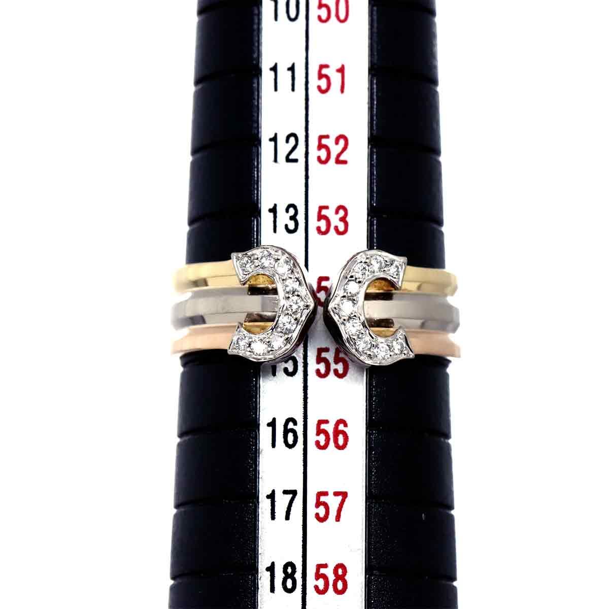 カルティエ Cartier C2 #55 ダイヤ リング K18 YG WG PG スリーカラー