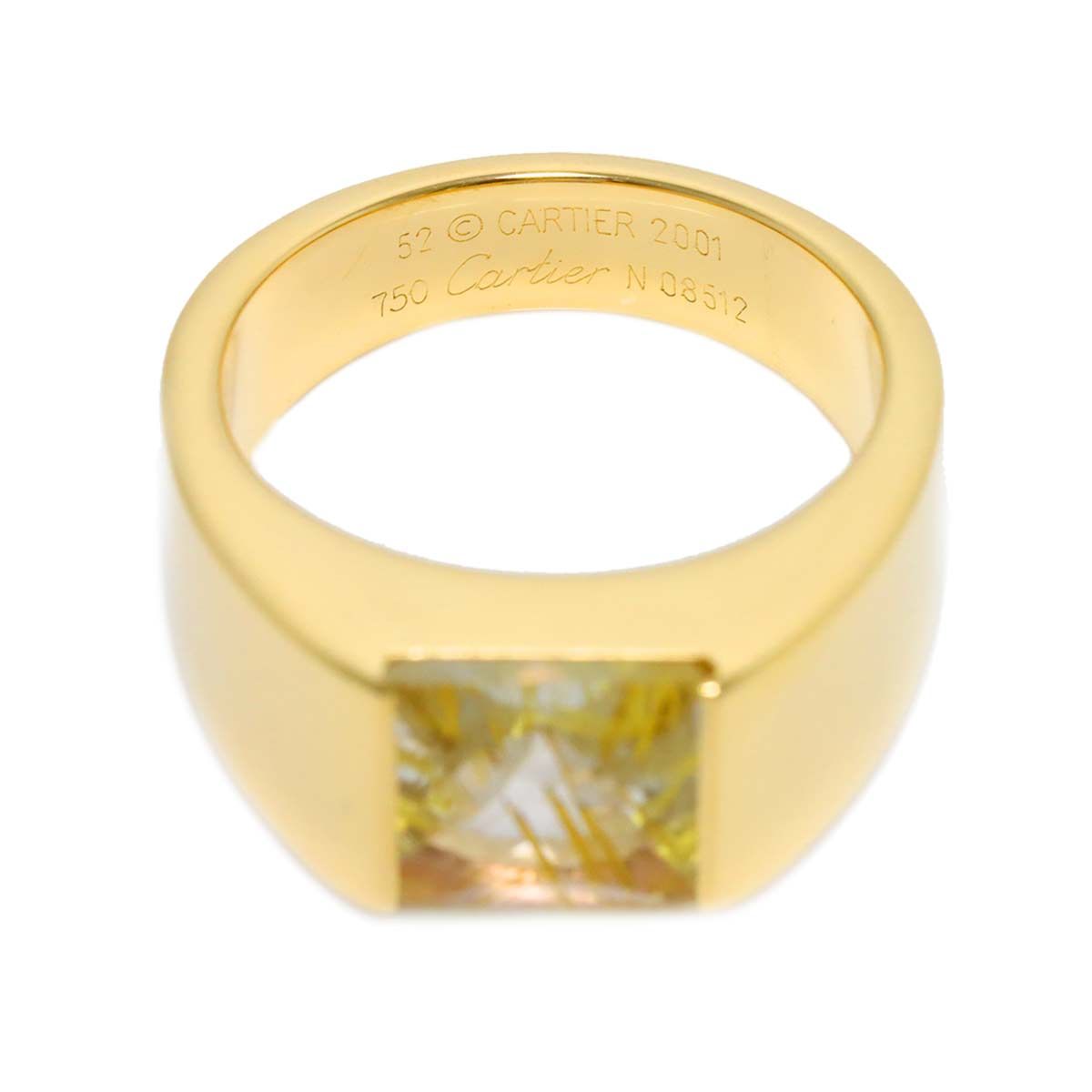 カルティエ Cartier タンク #52 リング ルチルクォーツ K18 YG 