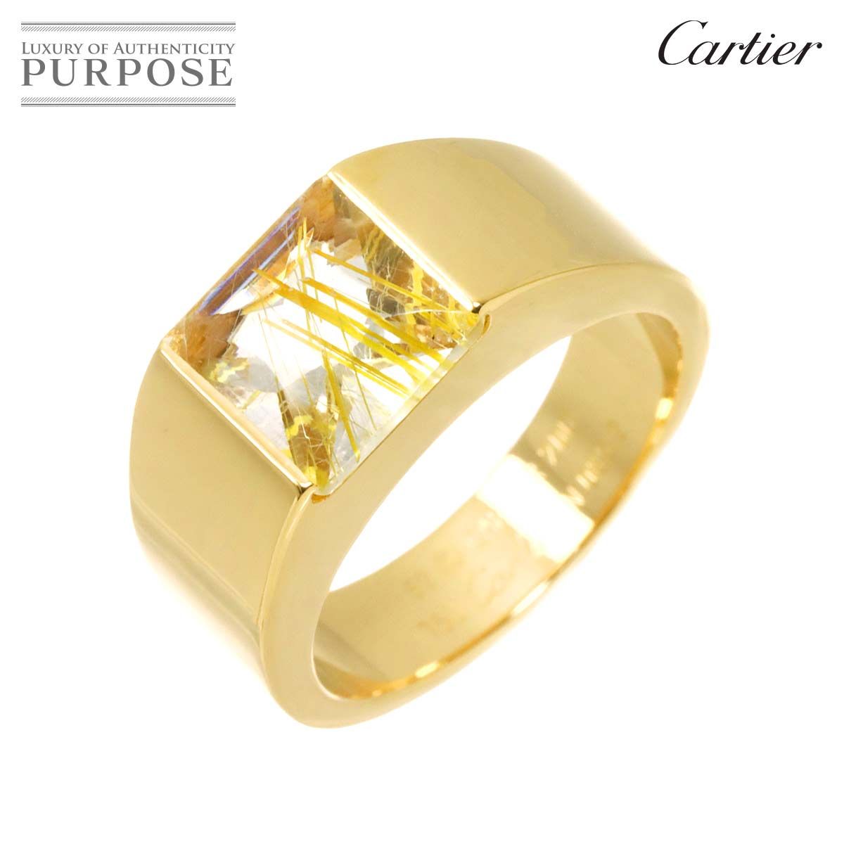 カルティエ Cartier タンク #52 リング ルチルクォーツ K18 YG