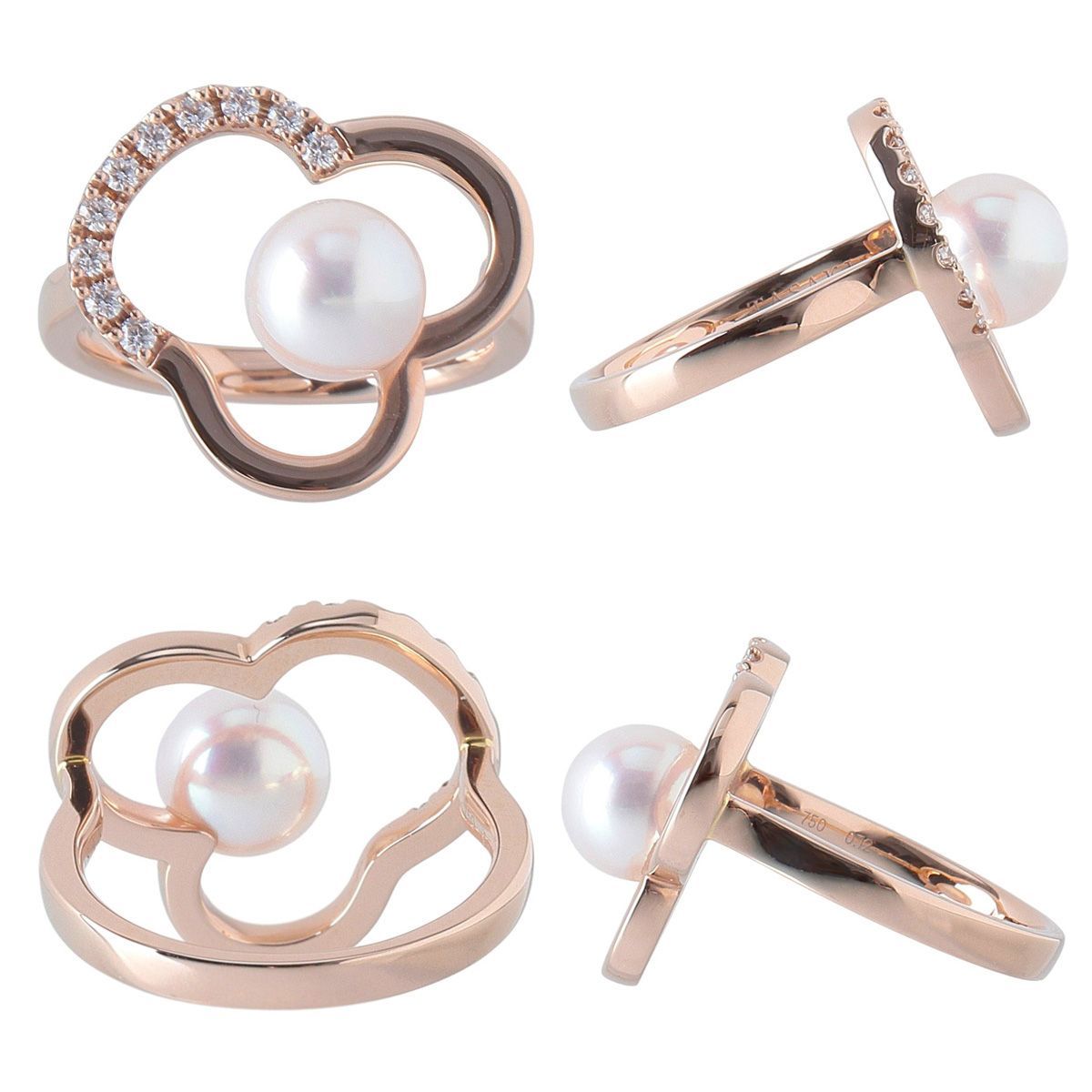 タサキ チャンツ パール ダイヤ リング 現行モデル アコヤパール7.2mm