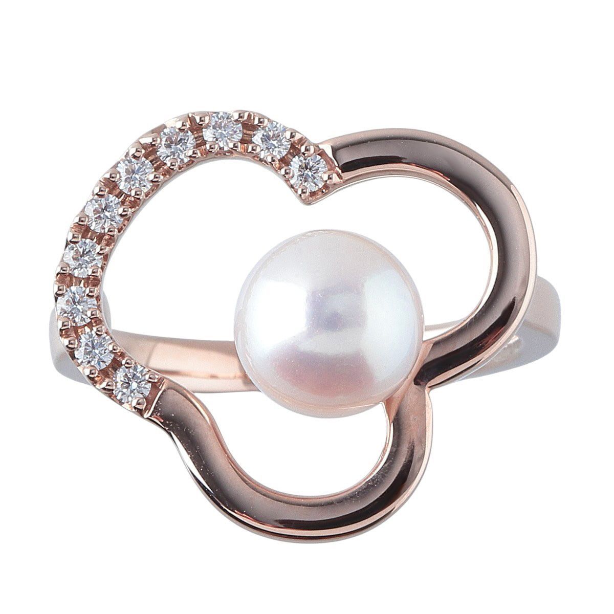 タサキ チャンツ パール ダイヤ リング 現行モデル アコヤパール7.2mm