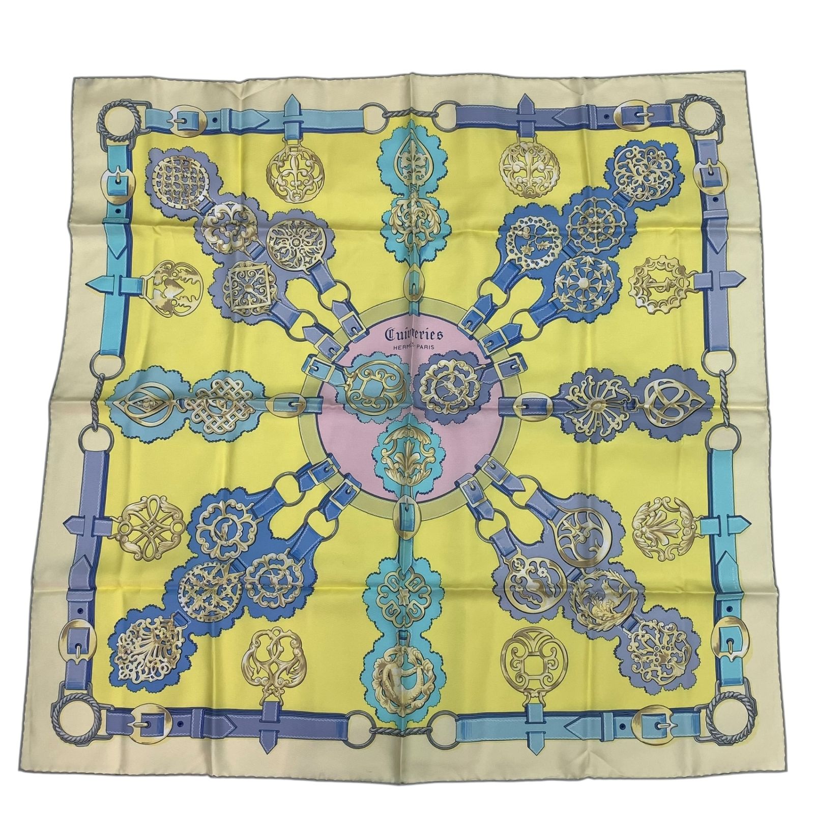 新品同様 HERMES エルメス スカーフ シルク カレ90 Cuivreries 銅細工