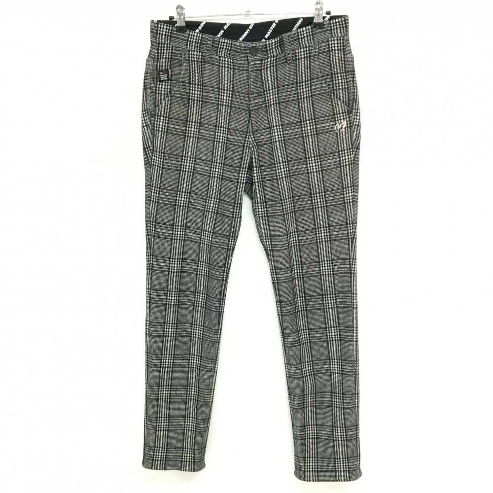 マスターバニー パンツ グレー×黒 チェック 裏起毛 メンズ 5(L) ゴルフ