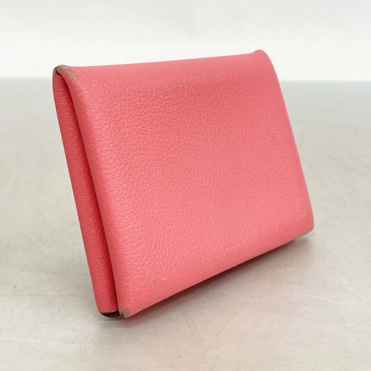 5pc4651】エルメス カードケース カルヴィ エバーカラー ローズアザレ