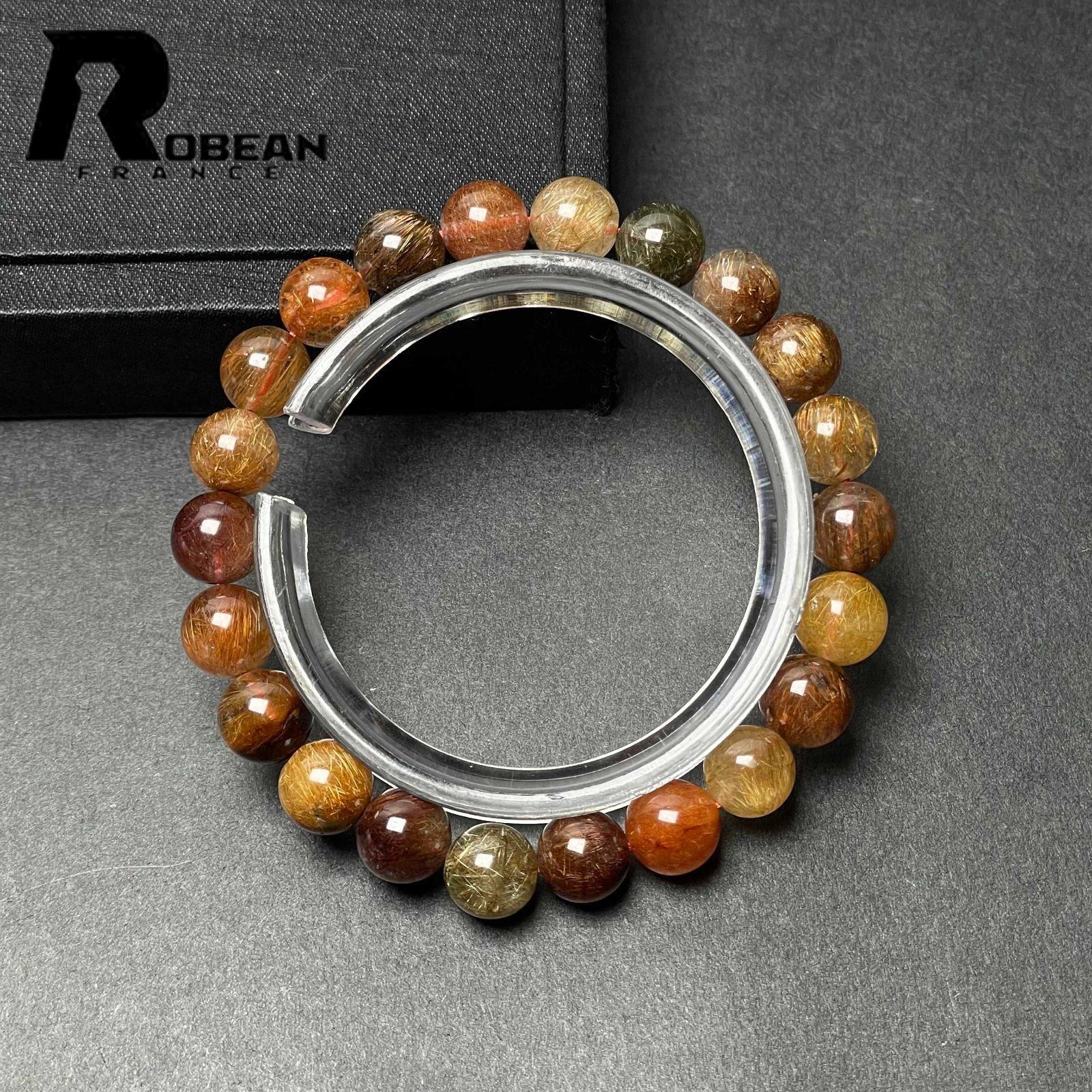 貴重 EU製 定価10万円☆ROBEAN・ブラウンルチルクォーツカラフル