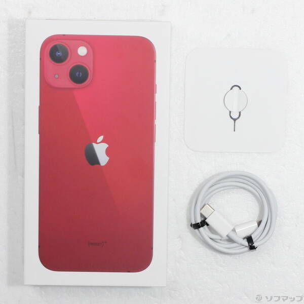 中古品〕 iPhone13 128GB プロダクトレッド MLNF3J／A SIMフリー【348