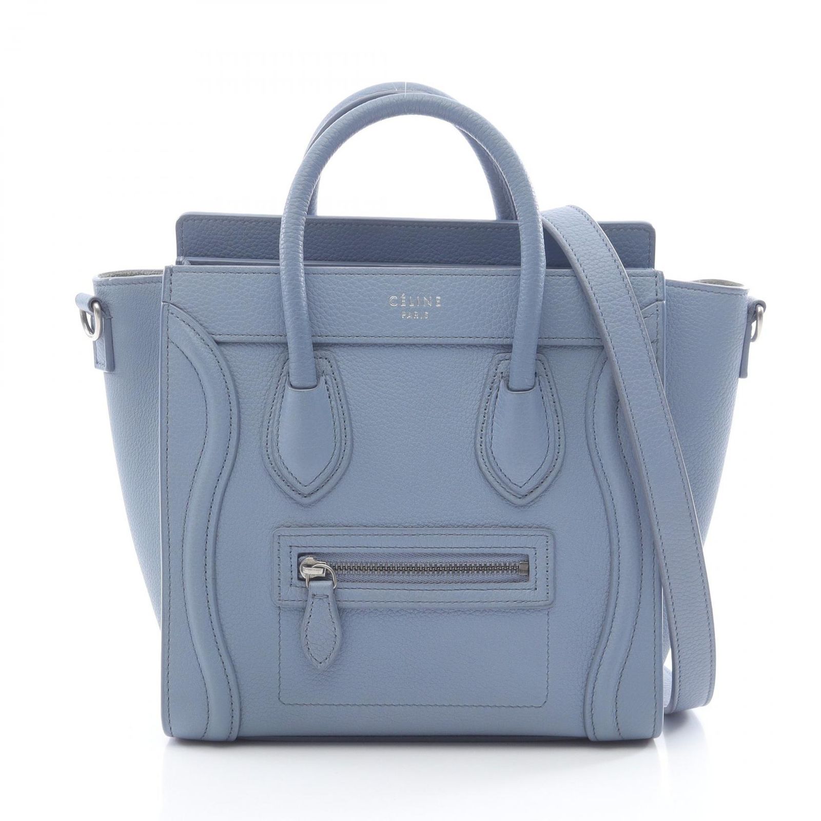 セリーヌ CELINE ハンドバッグ ラゲージ ナノショッパー ブルーグレー