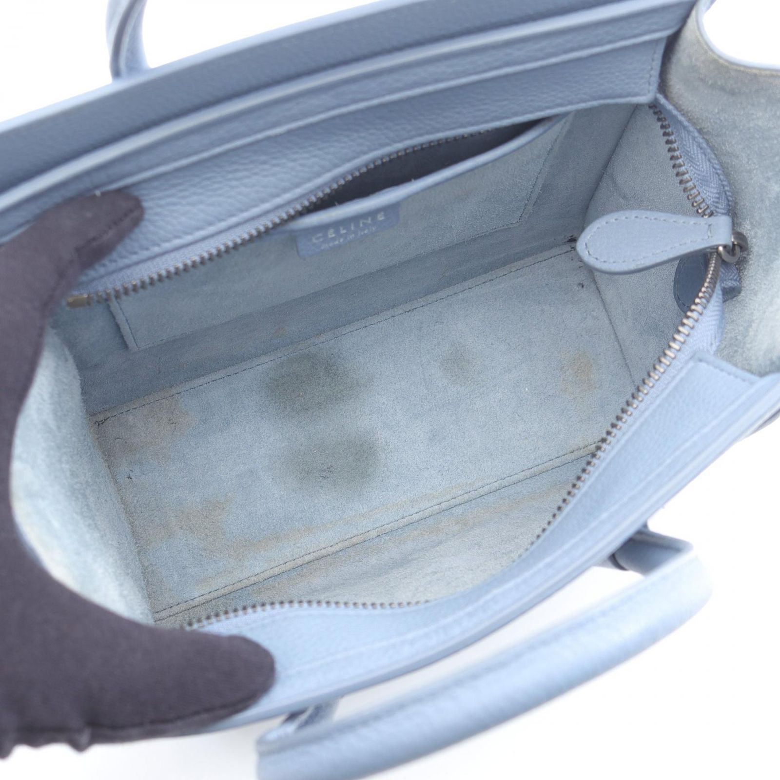 セリーヌ CELINE ハンドバッグ ラゲージ ナノショッパー ブルーグレー