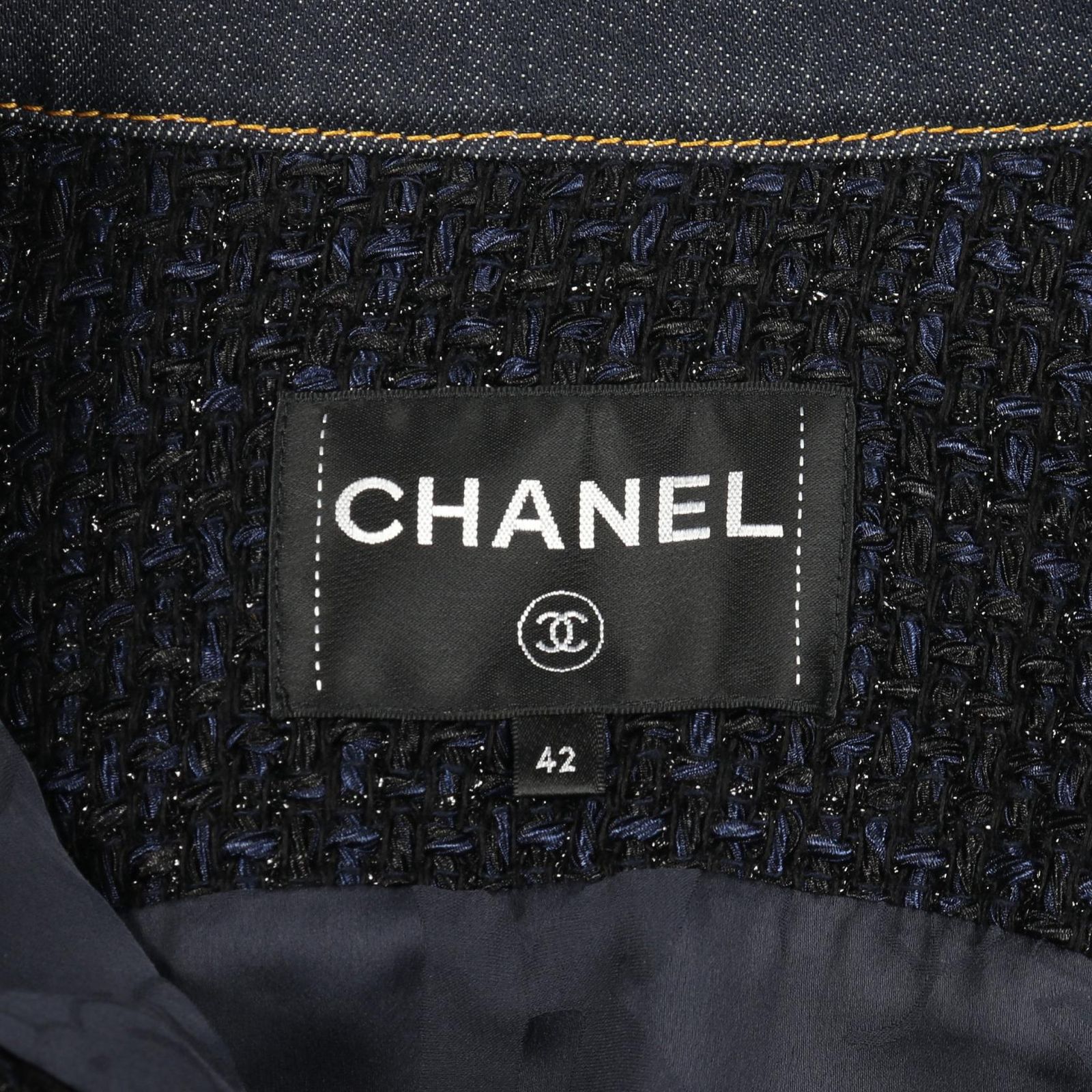 シャネル CHANEL デニムジャケット ココマークボタン ツイード