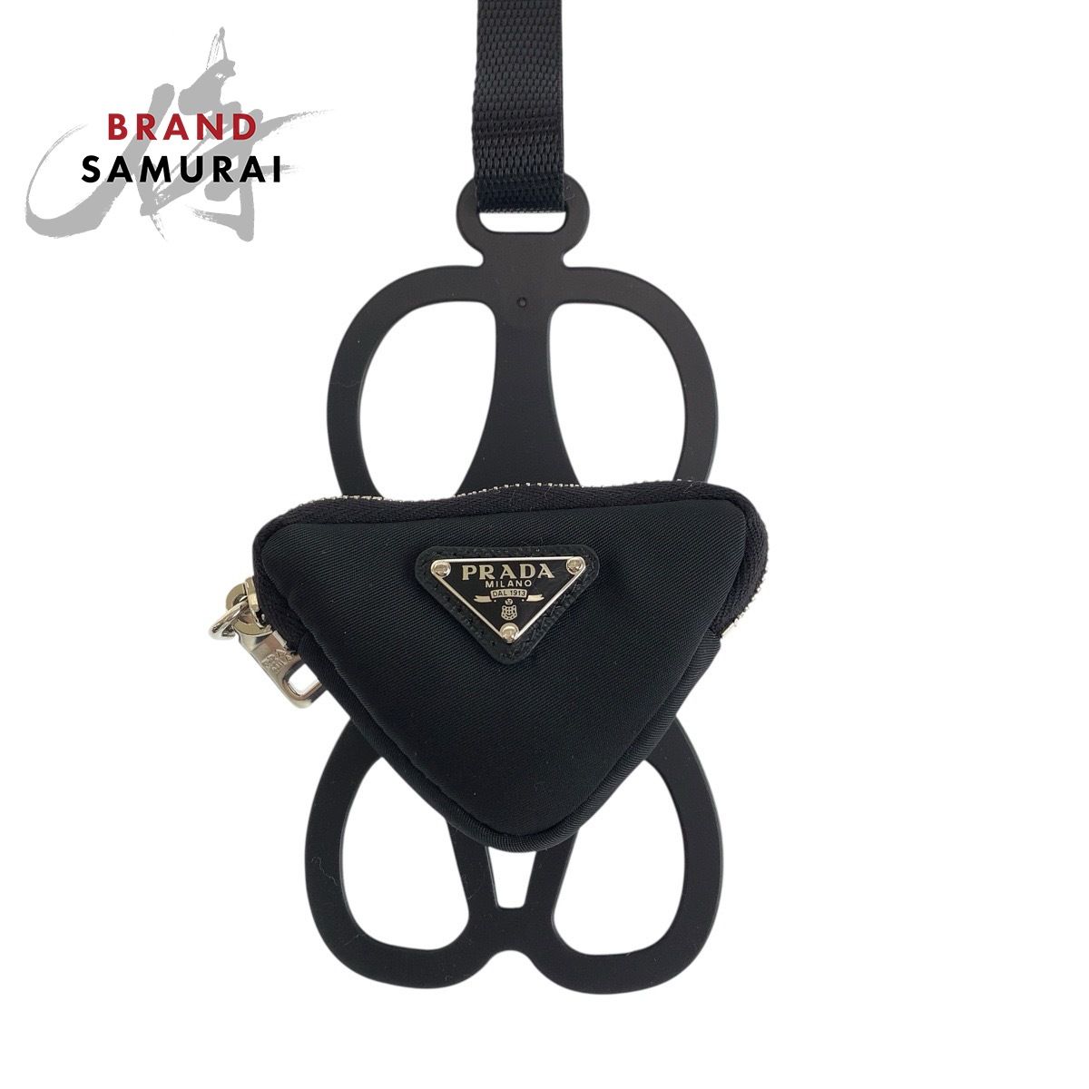 美品 PRADA プラダ テスート 三角ロゴプレート ブラック 黒 ナイロン
