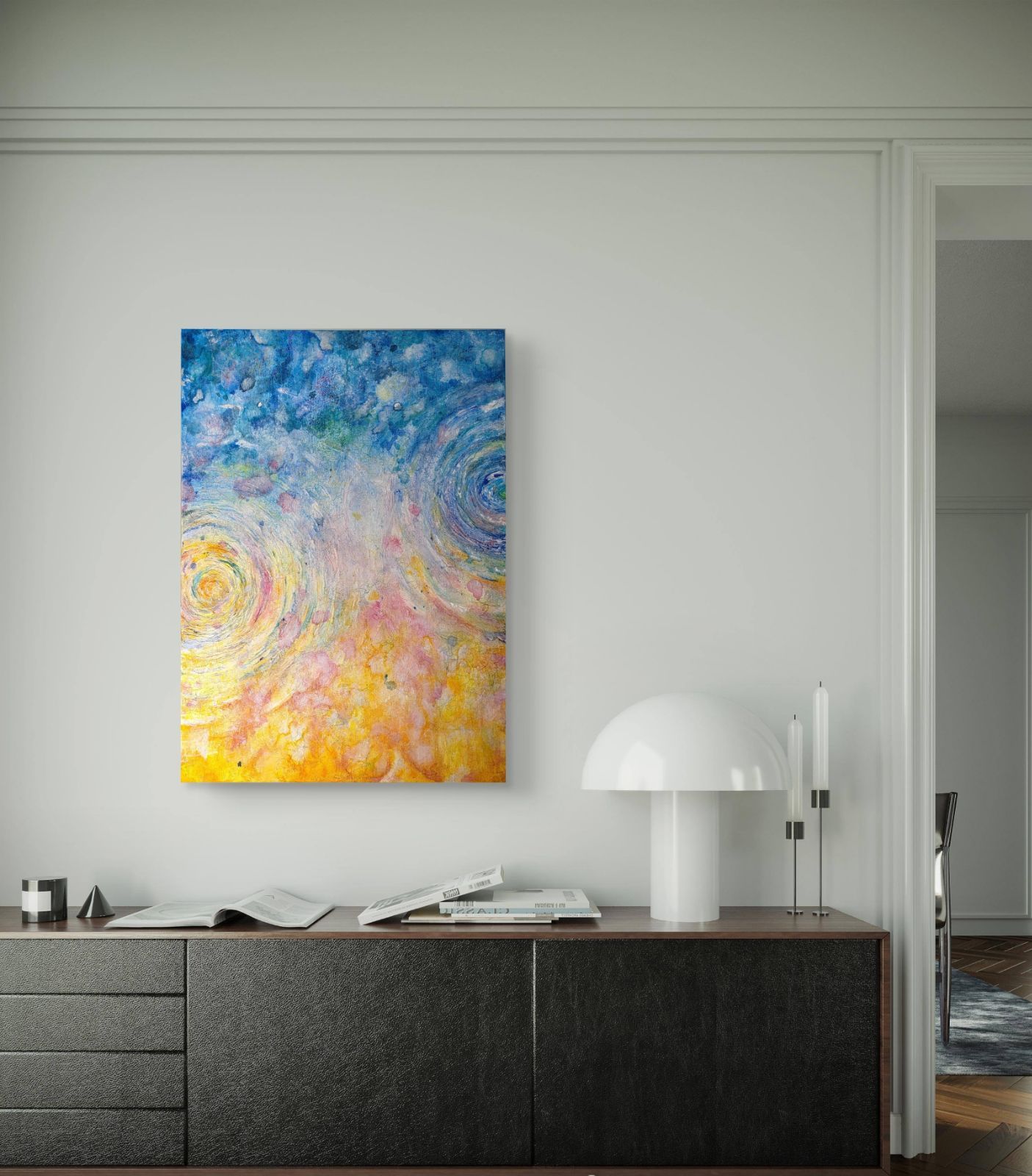 HARUNE-晴音- / 抽象画 90×65㎝ 大型パネル キャンバス 原画1点のみ