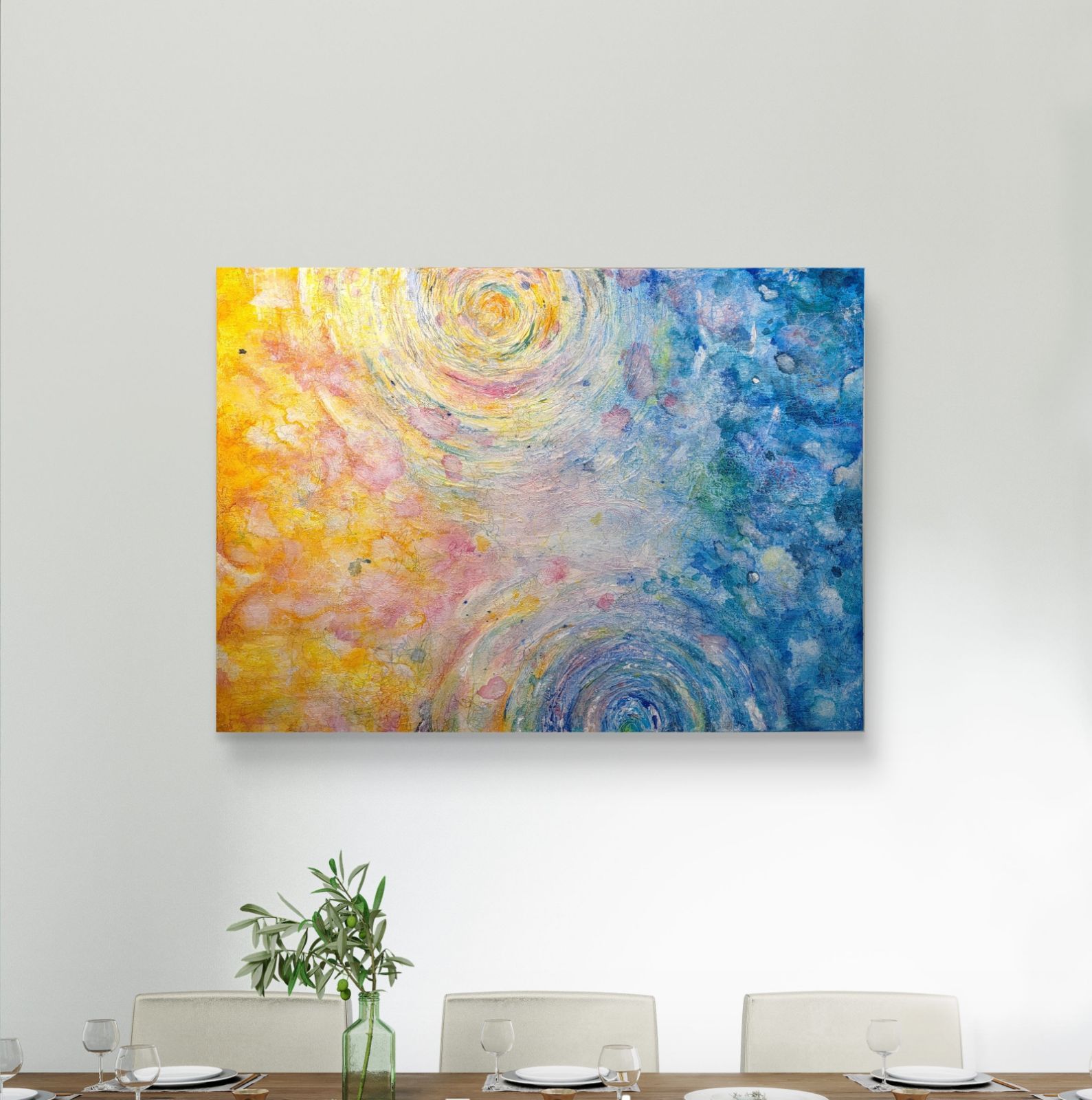 HARUNE-晴音- / 抽象画 90×65㎝ 大型パネル キャンバス 原画1点のみ