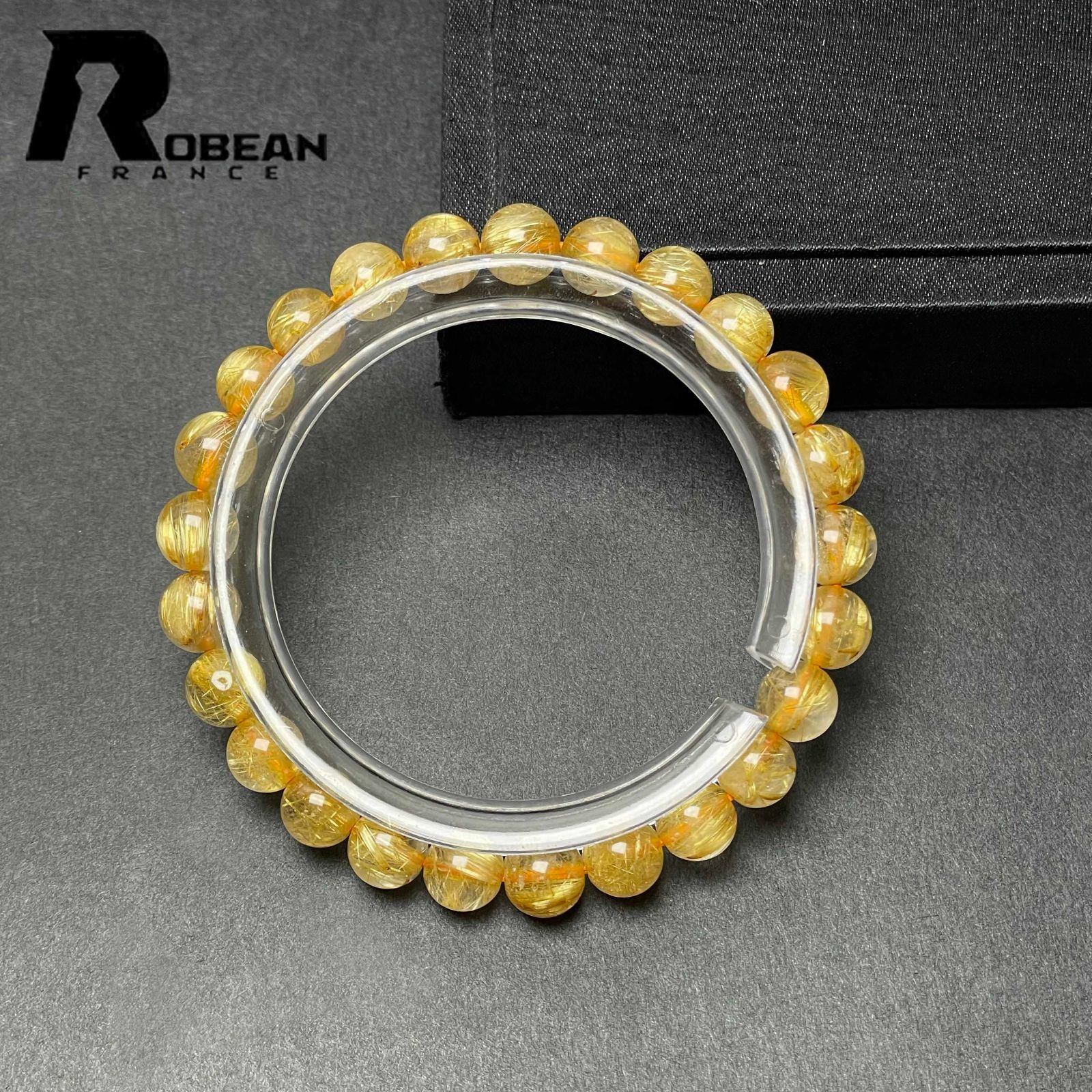 貴重 EU製 定価7万円☆ROBEAN・極!極満針ルチルクォーツ☆ブレスレット