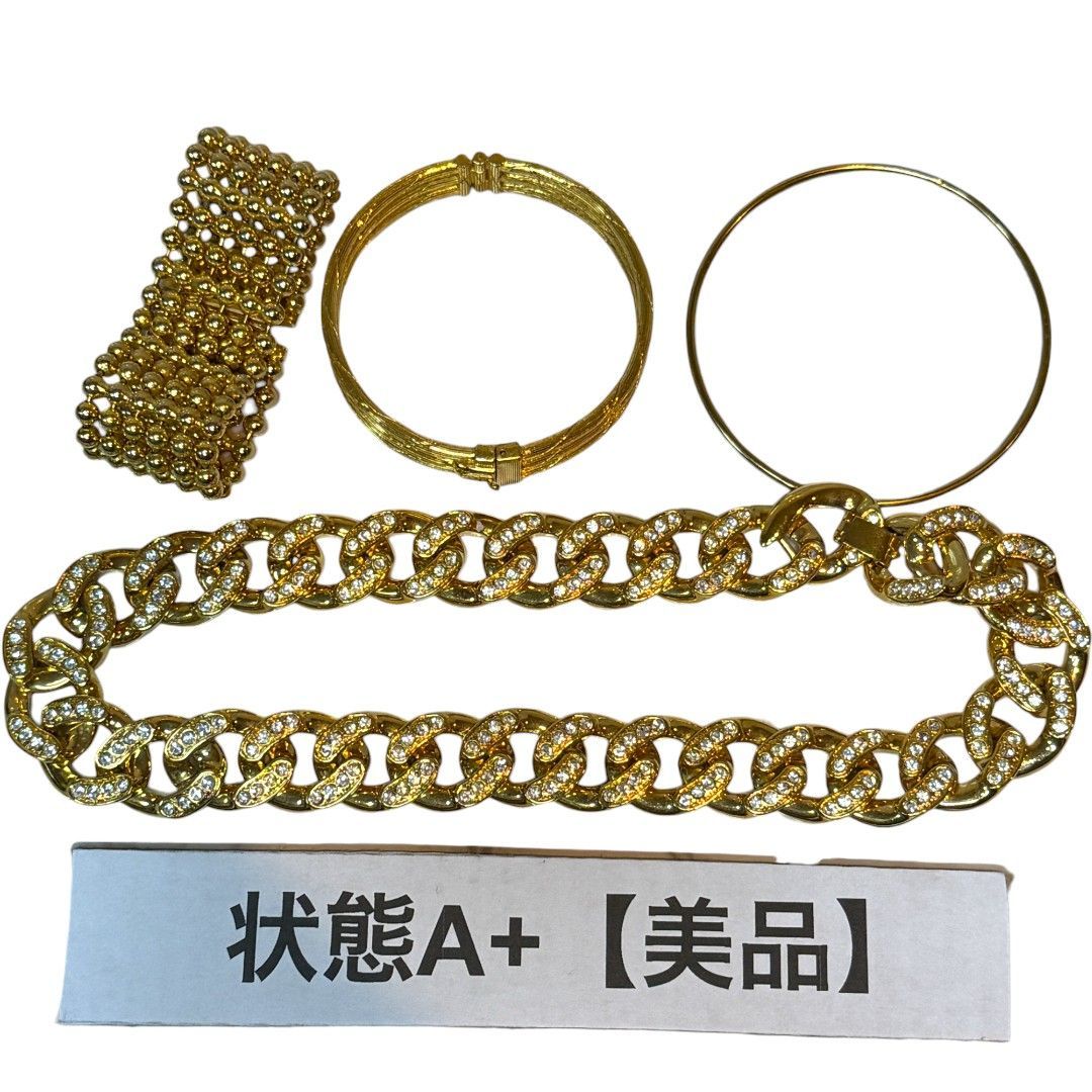 美品】金メッキ ブレスレット バングル セット 喜平チェーン 20cm 