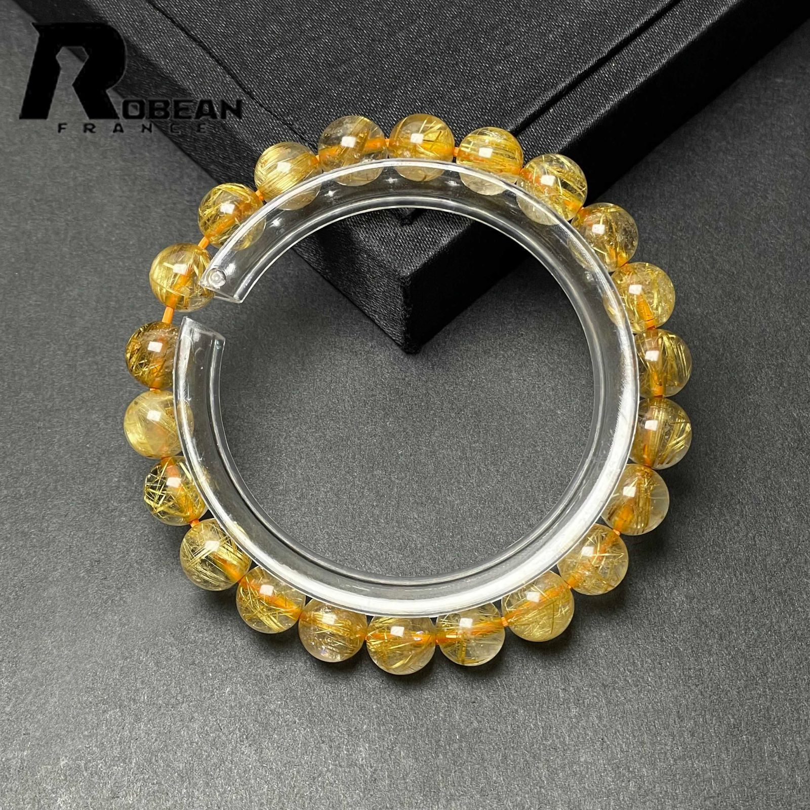 EU製 定価9万円 ROBEAN ! 満針ルチルクォーツ ブレスレット パワーストーン 天然石 金運 お守り プレゼント 8 3 7 mm