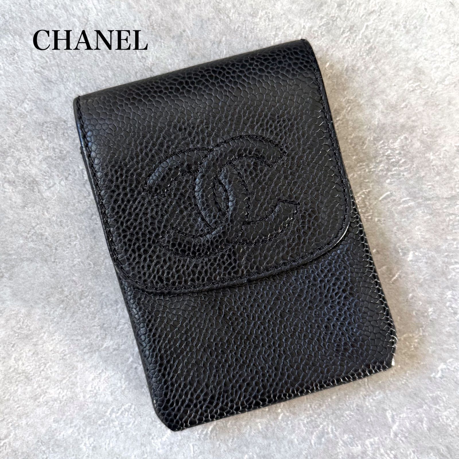 ✨新品同様✨値下げ不可⚠️シャネル キャビアスキン シガレットケース ブラック シガレットケース キャビアスキン ブラック｜ブランド買取なら