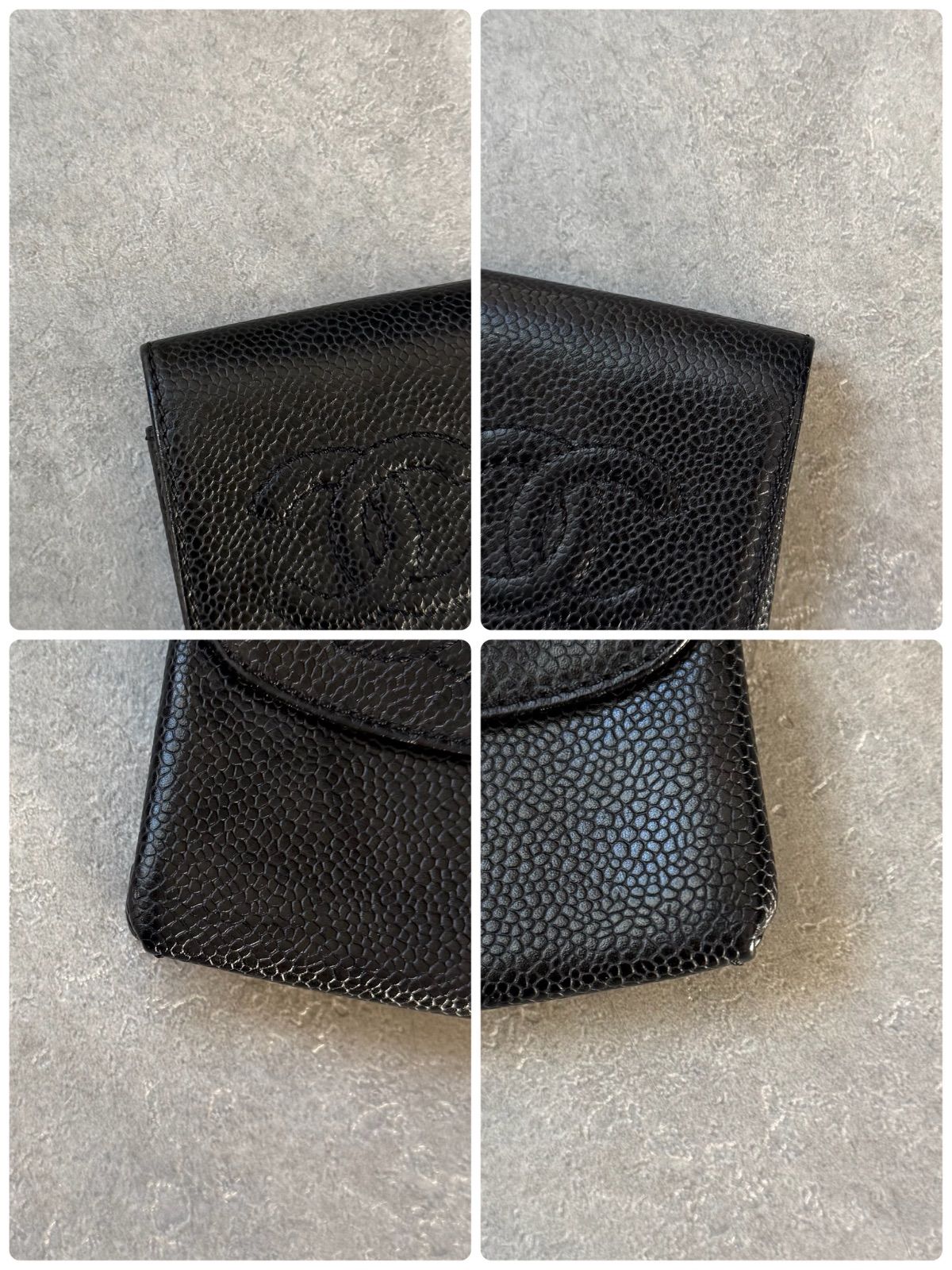 CHANEL キャビアスキン シガレットケース ブラック正規品 小物入 正規品 シガレットケース キャビアスキン ブラック｜ブランド買取なら