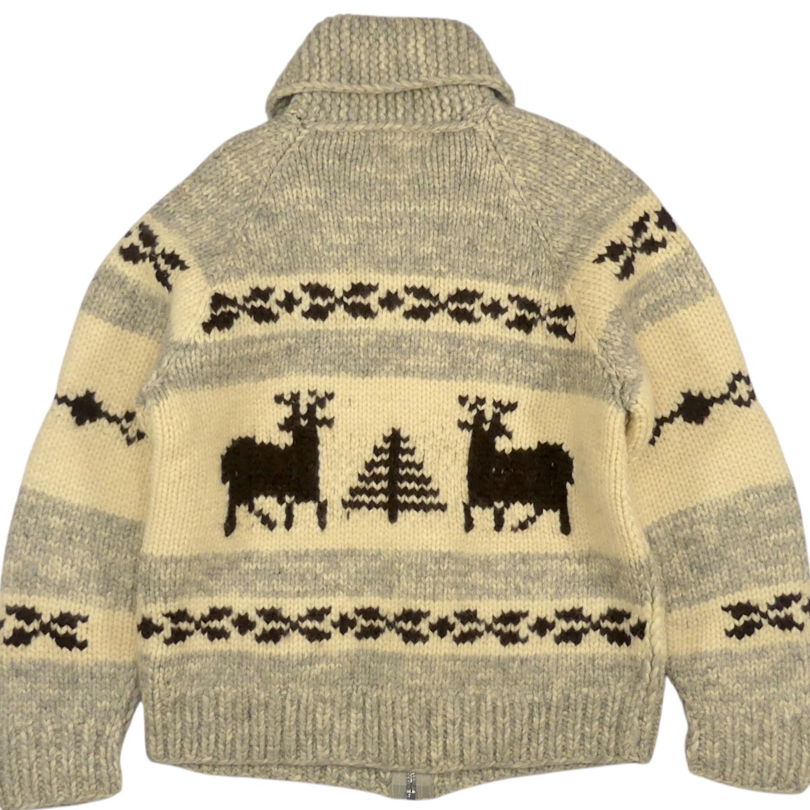 90'sビンテージ古着！カナダ製 カウチンベスト 鹿 トナカイ 肉厚ハンドニット 90'sビンテージ古着！カナダ製 カウチンベスト 鹿 トナカイ 肉厚ハンド