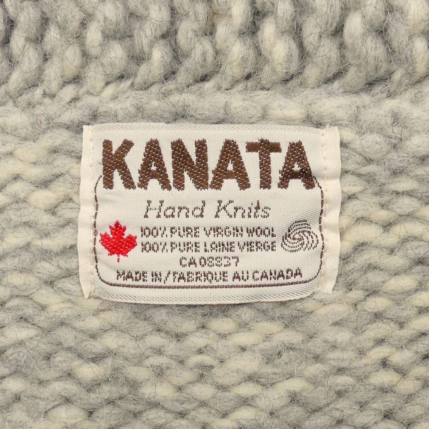 カウチンセーター kanata XL ニット カナダ製 カナタ 白 グレー 生成り