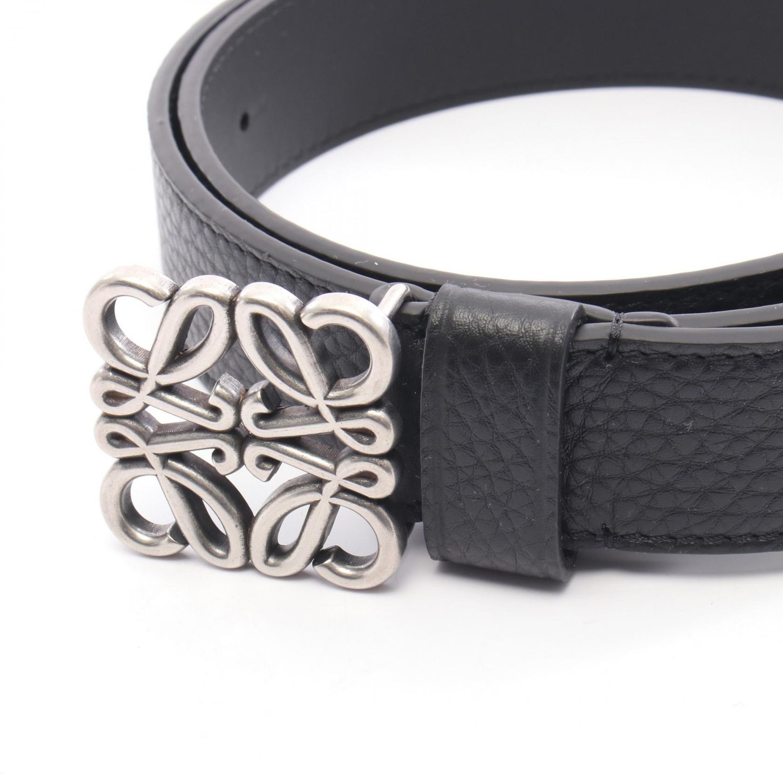 LOEWE 黒 レザーベルト 正規品 LOEWE ロエベ 本革レザー ベルト ブラックメンズ