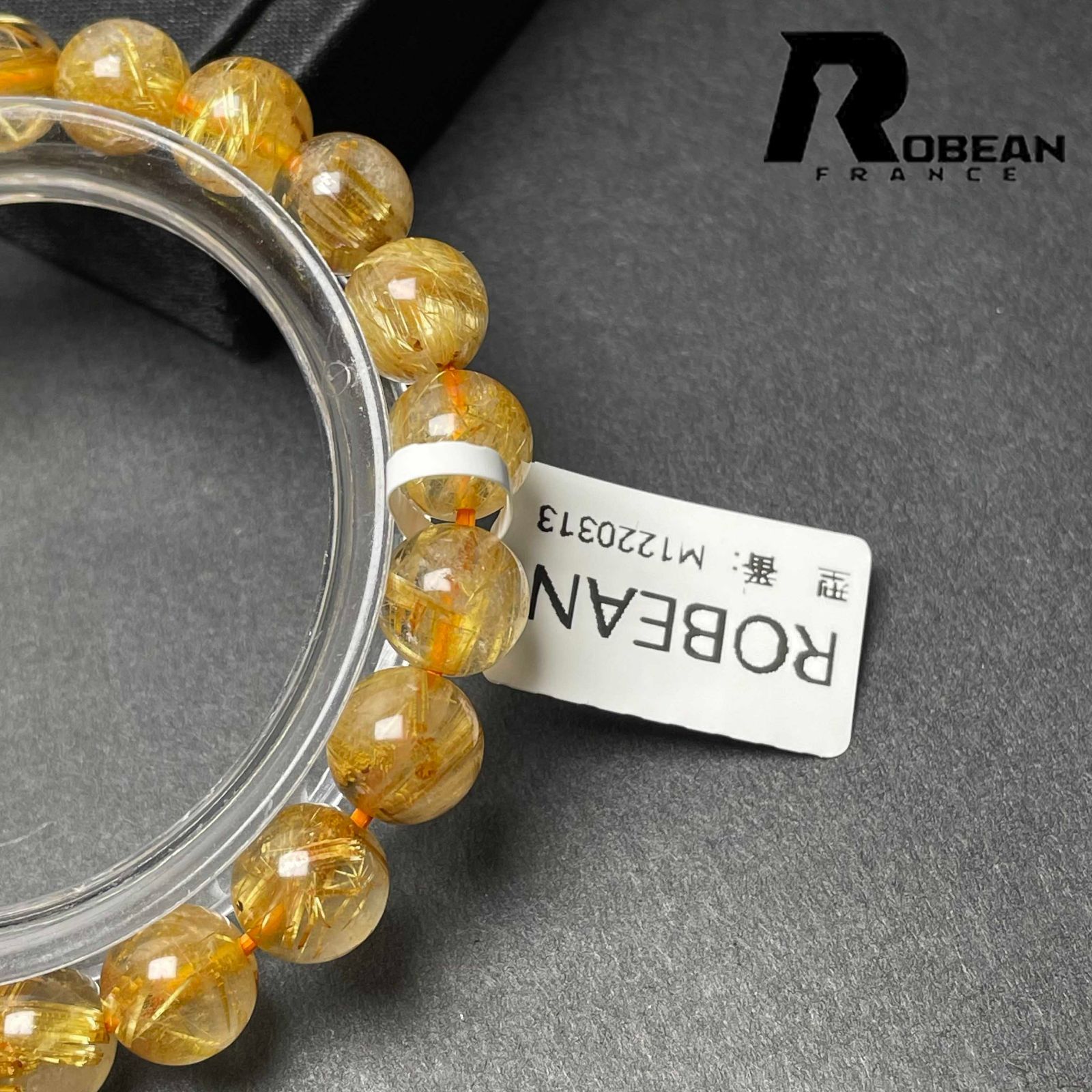  上級 EU製 定価9万円 ROBEAN ! 満針ルチルクォーツ ブレスレット パワーストーン 天然石 金運 お守り プレゼント 8 4 9 2 mm ブレスレット アクセサリー
