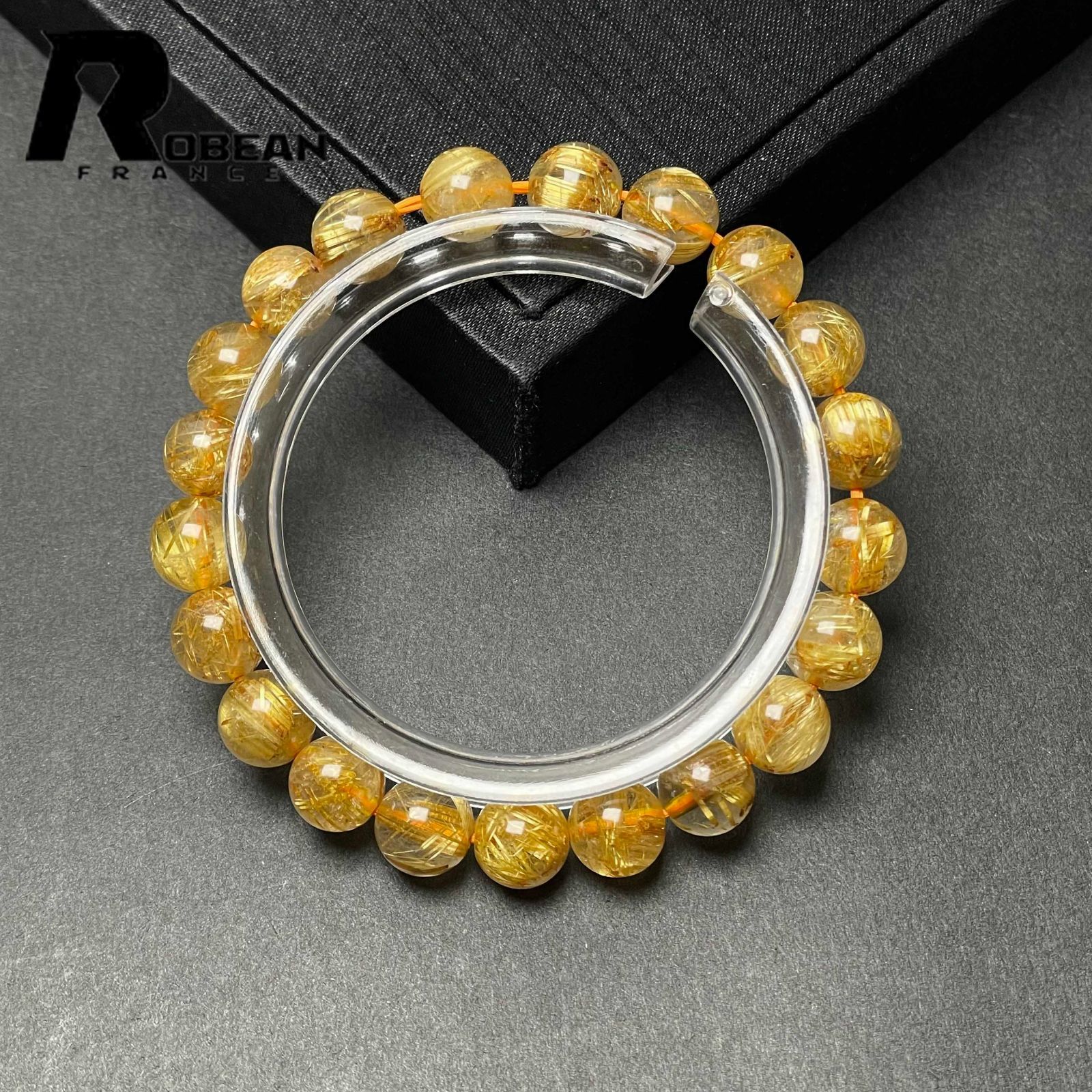 上級 EU製 定価9万円 ROBEAN ! 満針ルチルクォーツ ブレスレット パワーストーン 天然石 金運 お守り プレゼント 8 4 9 2 mm