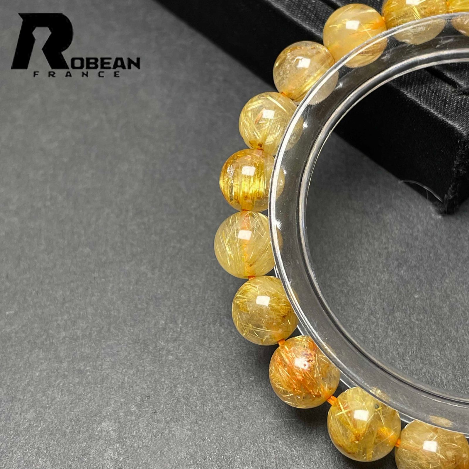  EU製 定価10万円 ROBEAN ! 満針ルチルクォーツ ブレス パワーストーン 天然石 金運 お守り プレゼント 8 7 9 1 mm ブレスレット アクセサリー