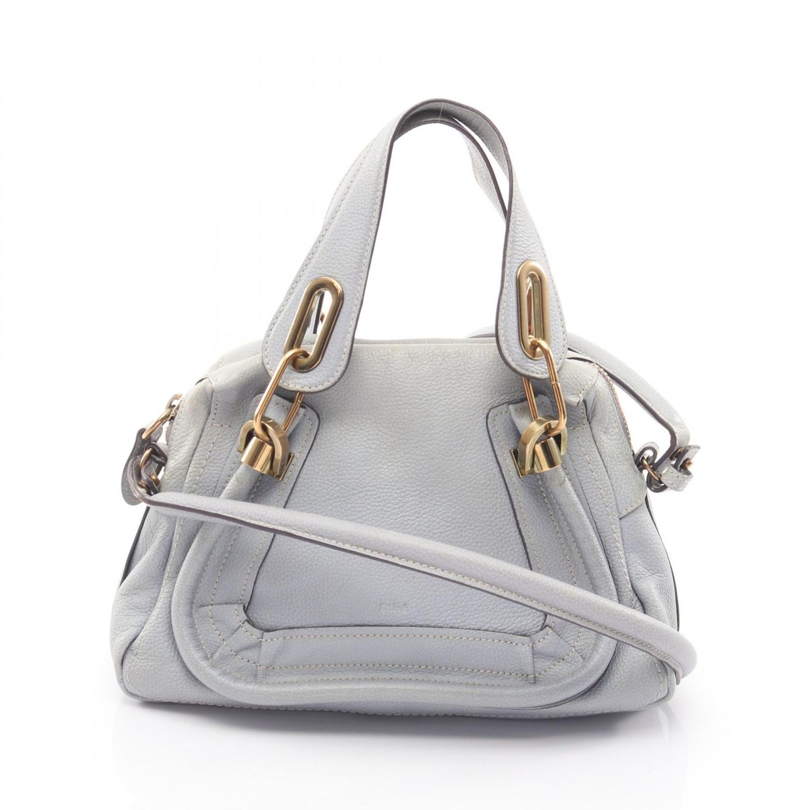 クロエ Chloe ハンドバッグ パラティ スモール ライトブルー レザー