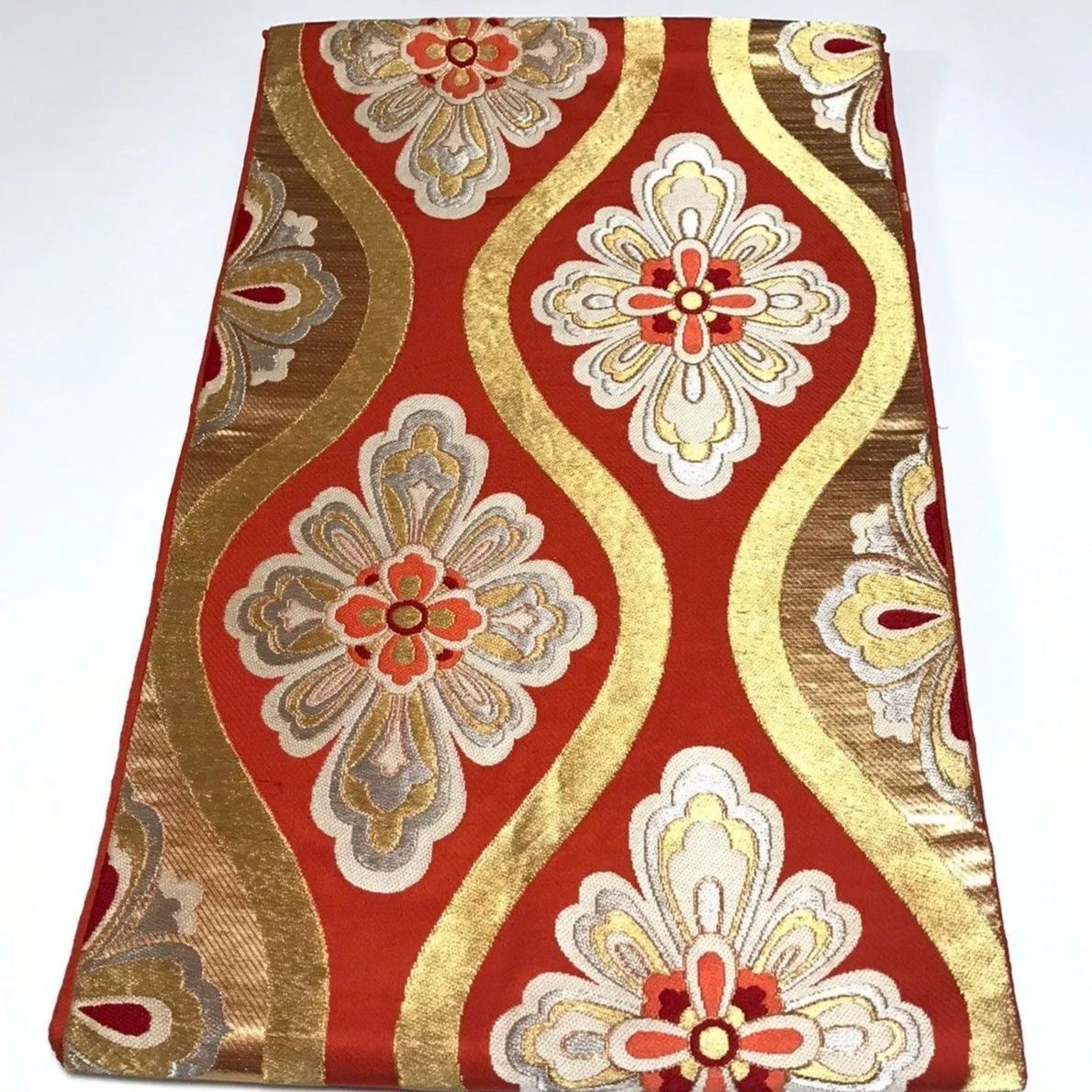 6333］袋帯 花菱立湧文様 金銀糸 六通 正絹 着物 フォーマル - メルカリ