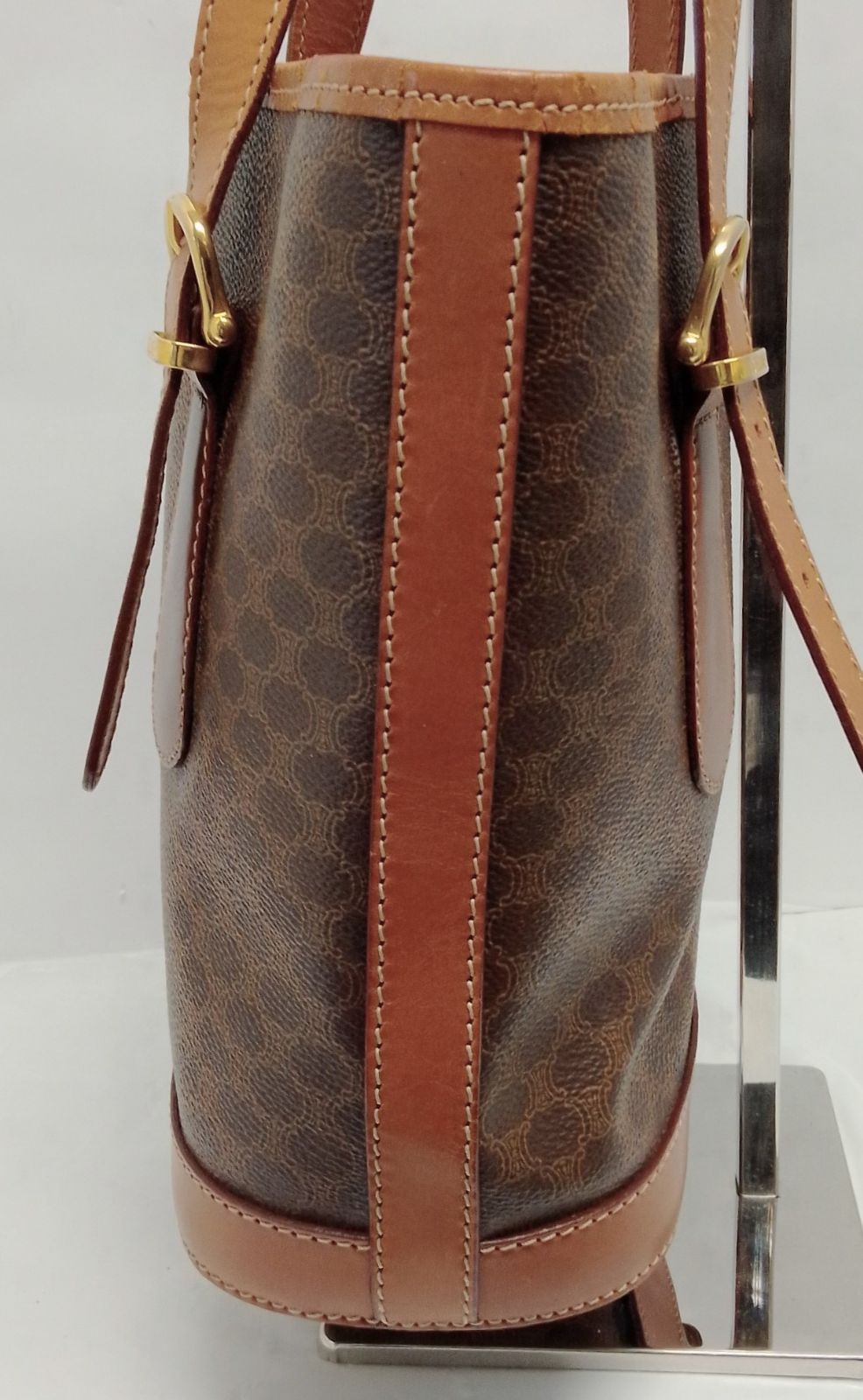 APS22 セリーヌ 極美品 マカダム ハンドバッグ バケツ型 トリオンフ