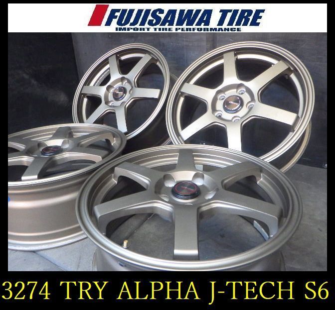 3274】B△送料無料△TRY ALPHA J-TECH S6 ホイール△17x7.0J 5穴