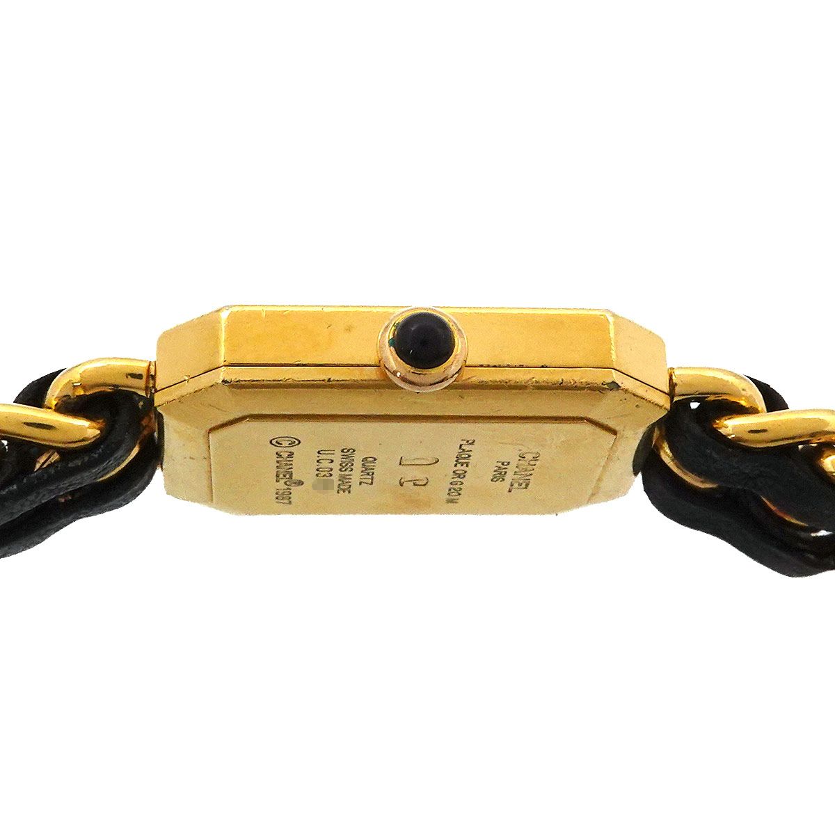 CHANELプルミエール 美品 ゴールド/ブラック CHANEL シャネル プルミエール 腕時計 18金 K18イエローゴールド H2436