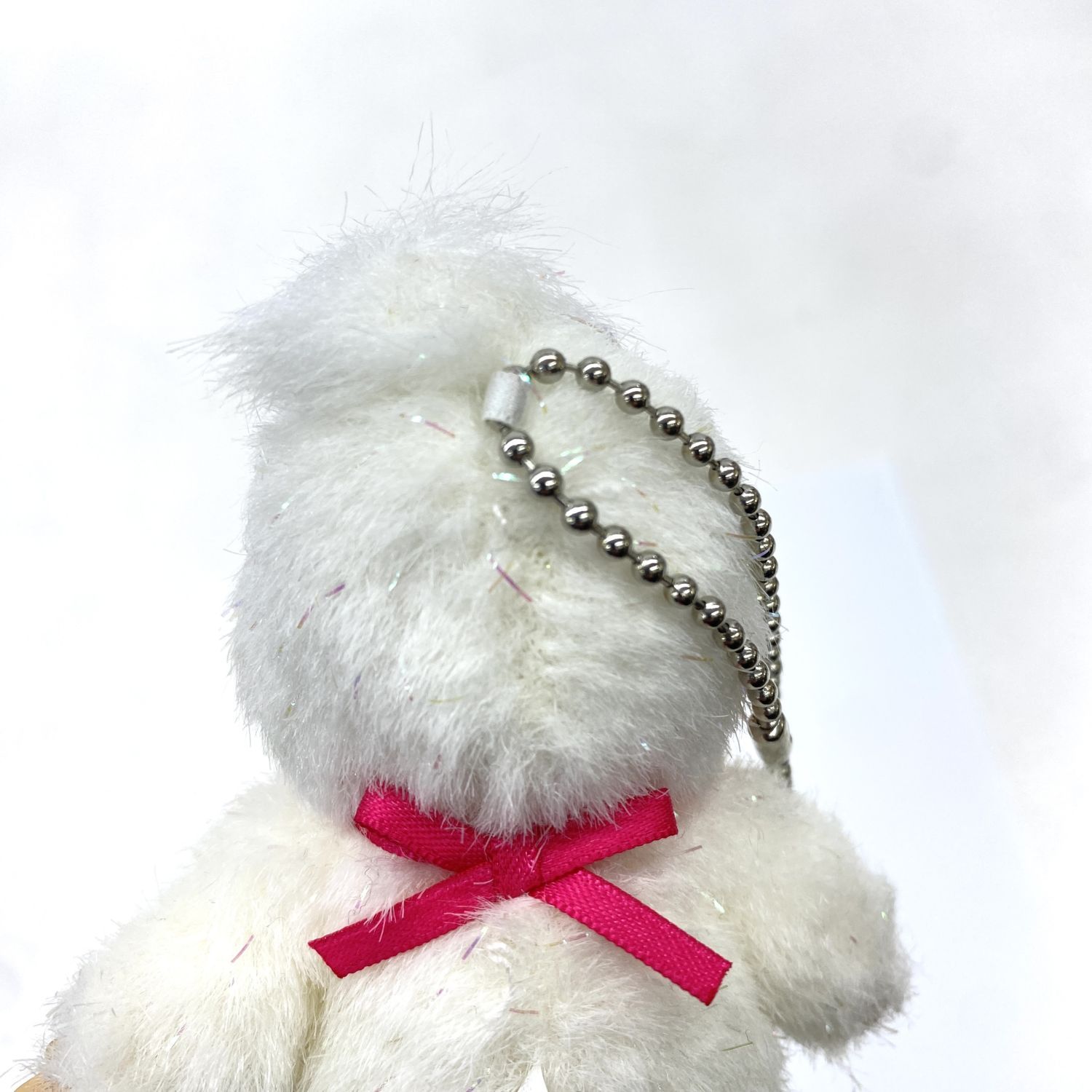 ☆加古川物流】【中古品】モンチッチ マスコット 白 ホワイト ラメ入り