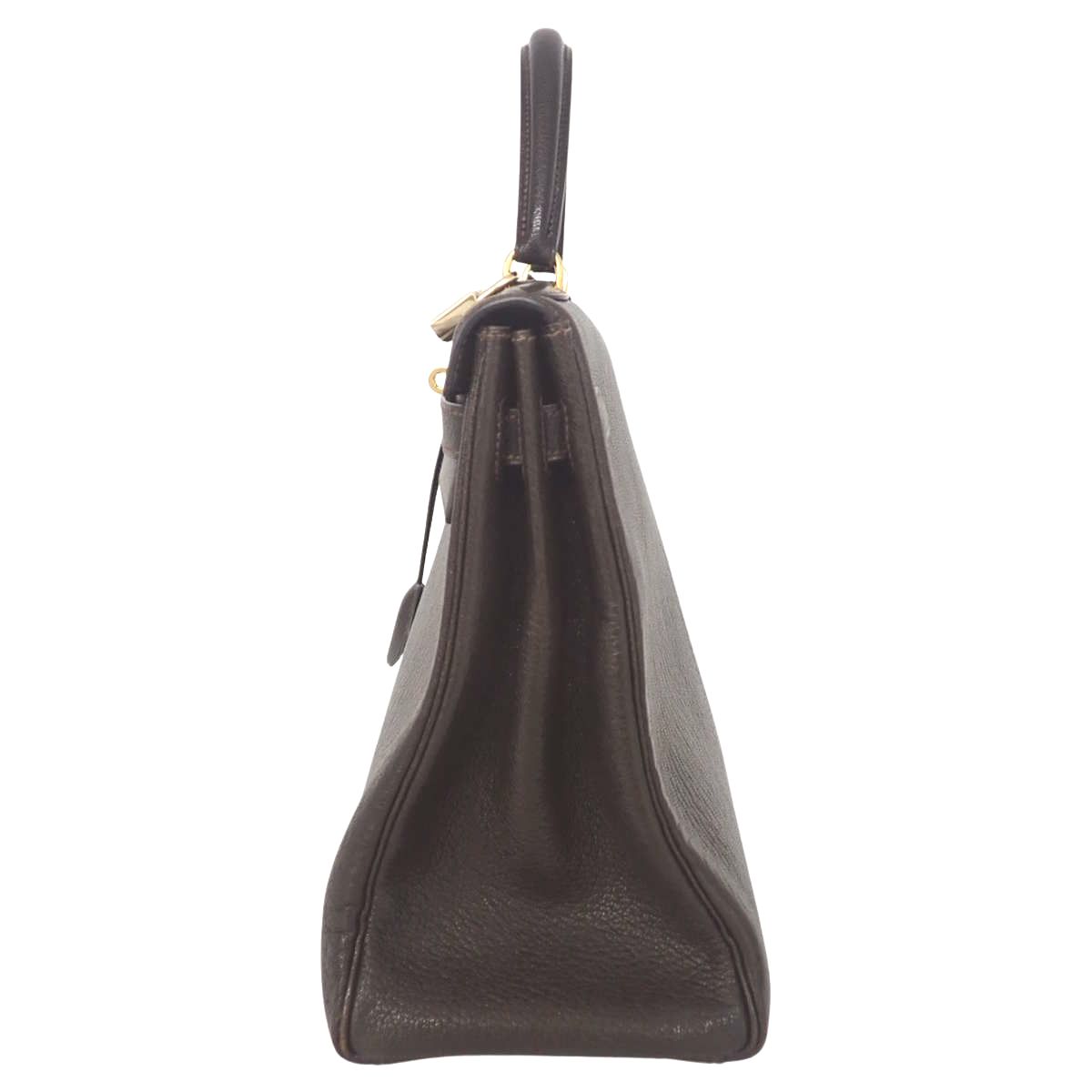 HERMES(エルメス) ケリー35 (内縫い) カフェ ダークブラウン焦げ茶