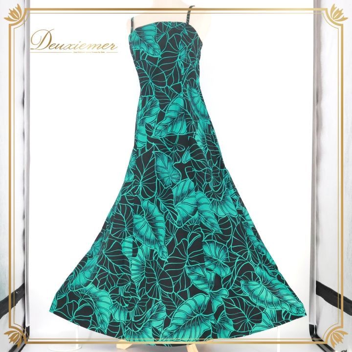 フラダンス 衣装 ワンピース ドレス ブラック系 アロハスタンダード